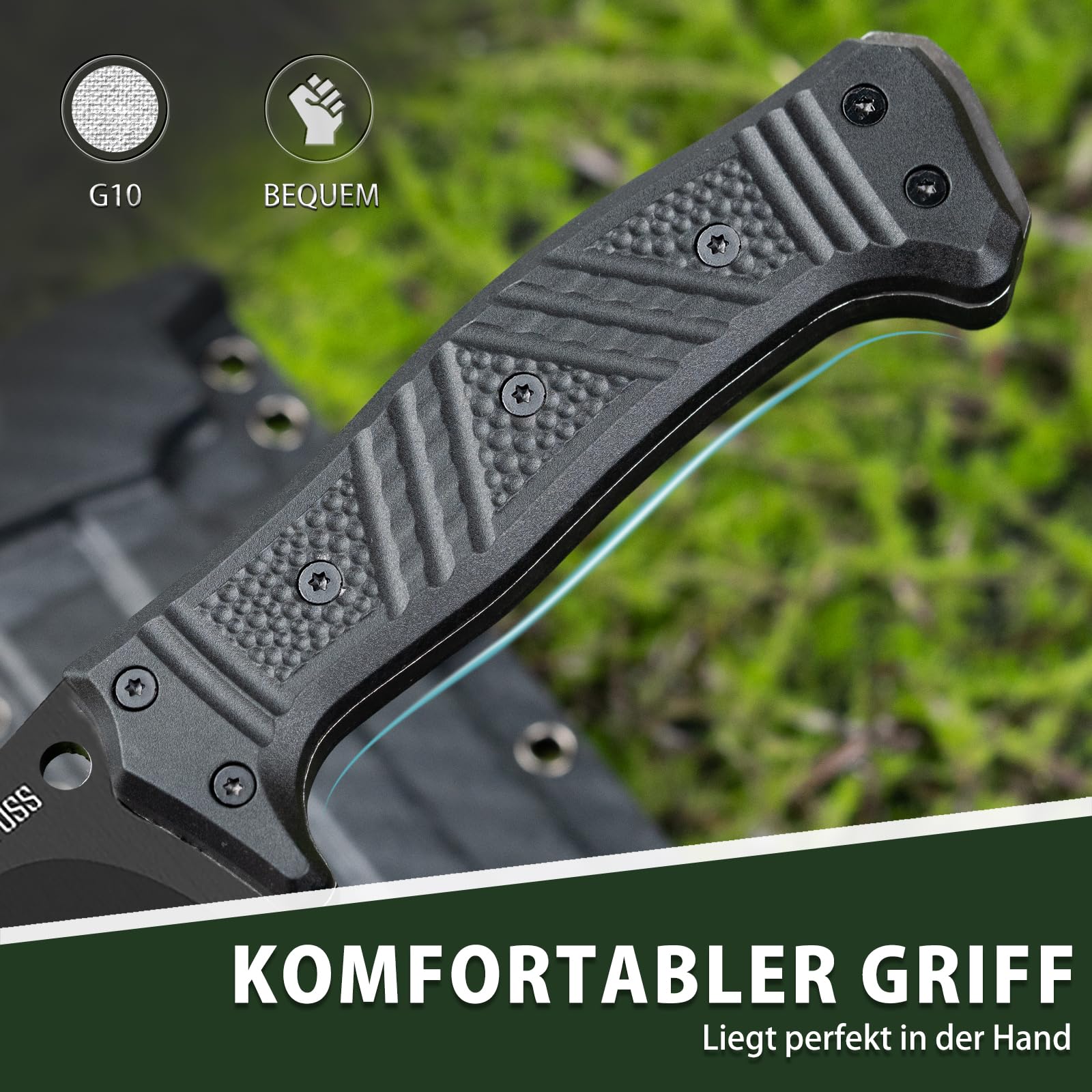 NedFoss FÖRSTER Machete, 37.5CM großes FULL TANG Survival Machete aus einem Stück Stahl mit Scheide, Scharfes Outdoor Messer, Buschmesser für Gartenarbeit, Bushcraft & Outdoor