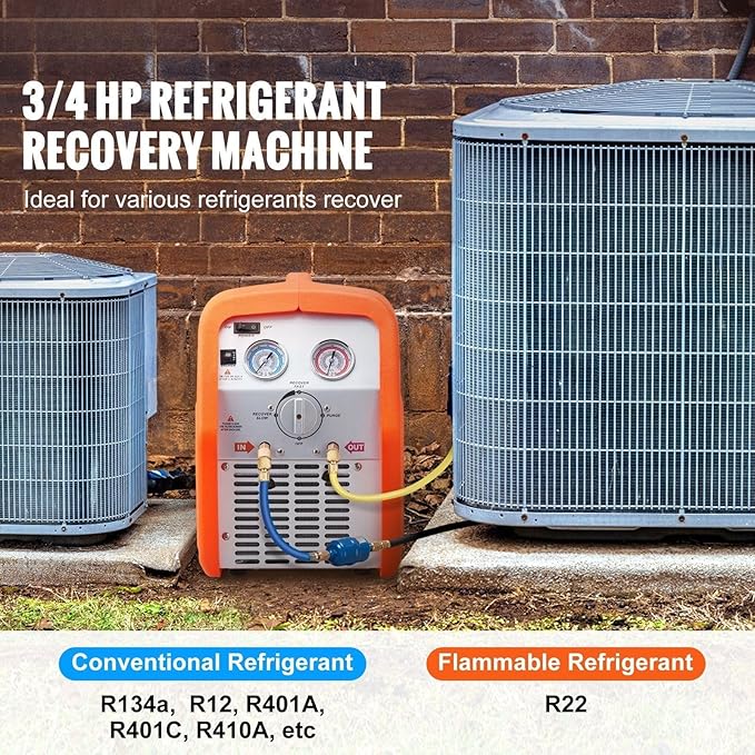 Máquina de Recuperación de Refrigerante Portátil 3/4 HP 120V miniatura 2