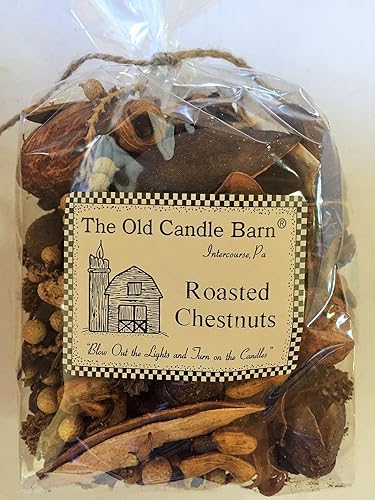 Old Candle Barn Bolsa de 4 tazas de popurrí de castañas tostadas, decoración perfecta para otoño e invierno o relleno de tazón, hermoso aroma de