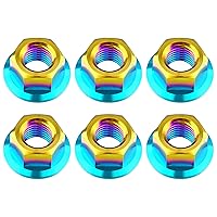 Vista 10 de Titanium DIN6923 M5 M6 M8 M10 M12 M14 M16 - Juego de 6 tuercas hexagonales (paso M8, 0.069 pulgadas, dorado)