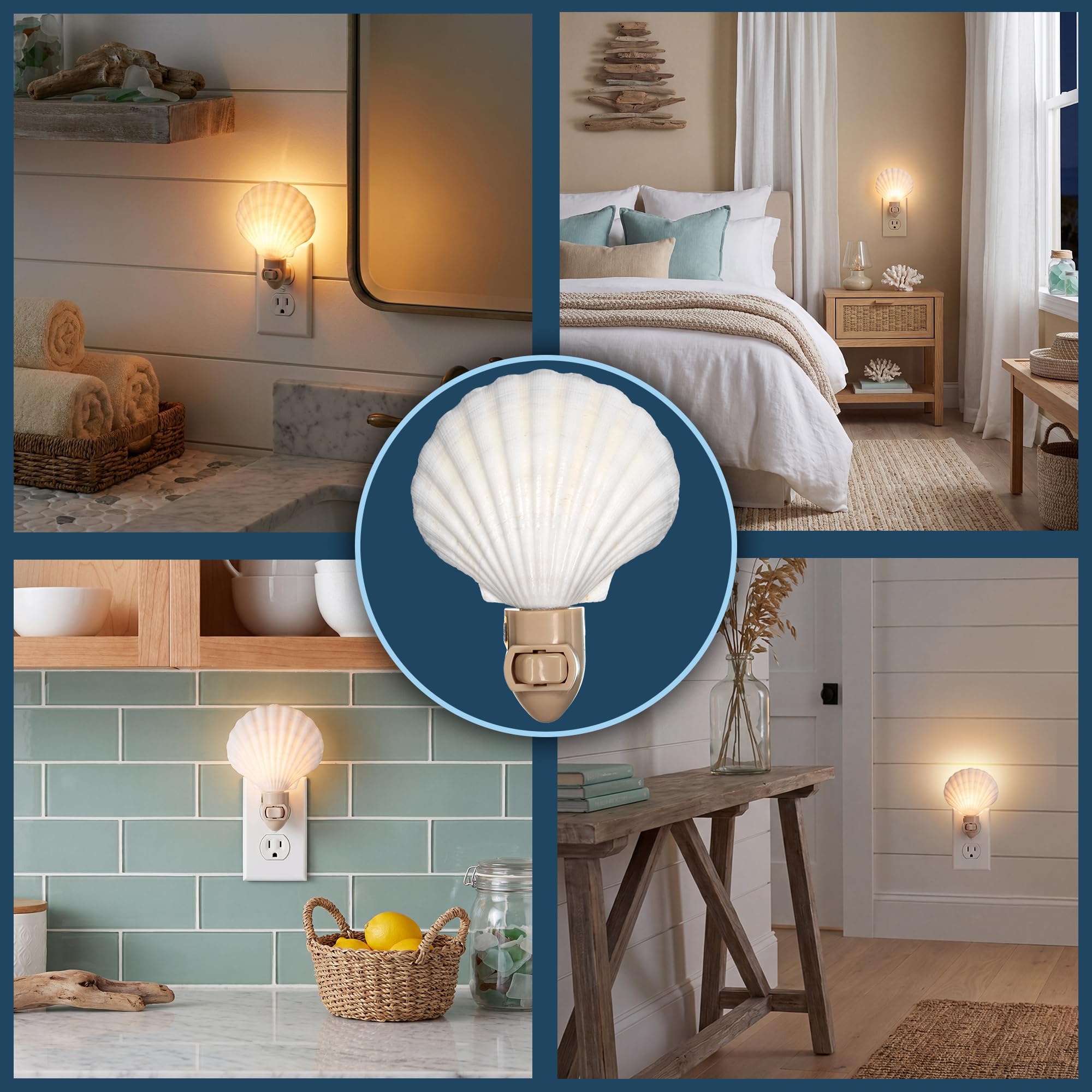 Nautical Crush Trading Seashell Night Light – Beach Night Light