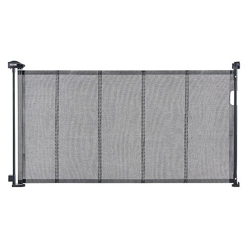 Miniatura 9 de Puertas retráctiles para bebés para escaleras, se extienden hasta 60 pulgadas de ancho, puerta de malla para perros para la casa, puertas de