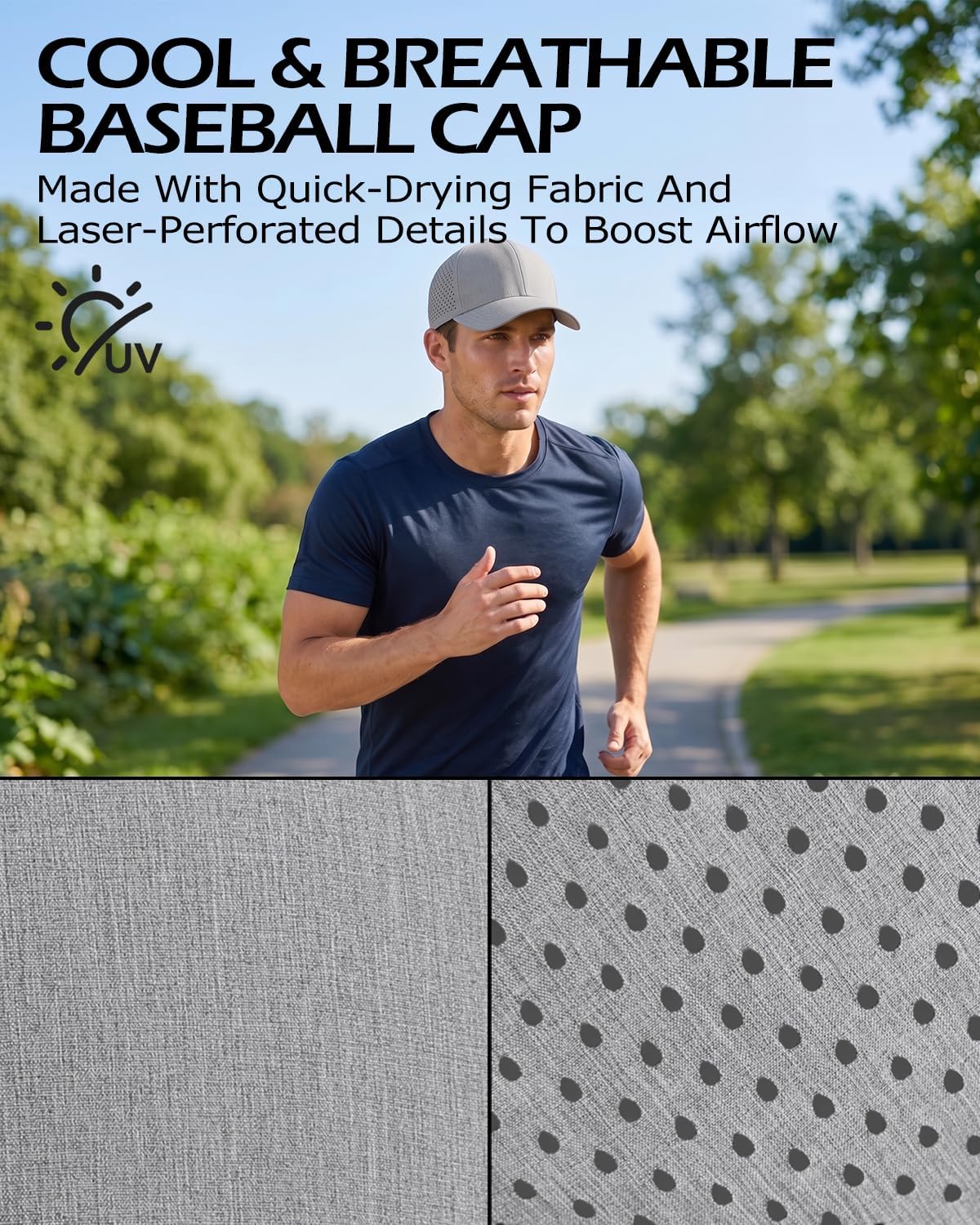 Zylioo Oversize 2XL XL L Baseball Mesh Cap for Big Heads,Performance Snapback Hat,Mid Profile Laser Cut Ventilation Cap