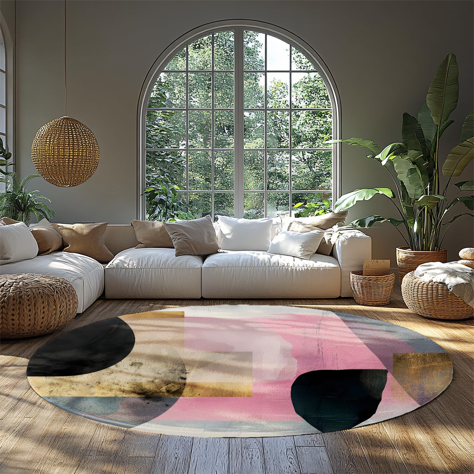 Tapis chambre enfant rose et noir pour une salle de jeux moderne
