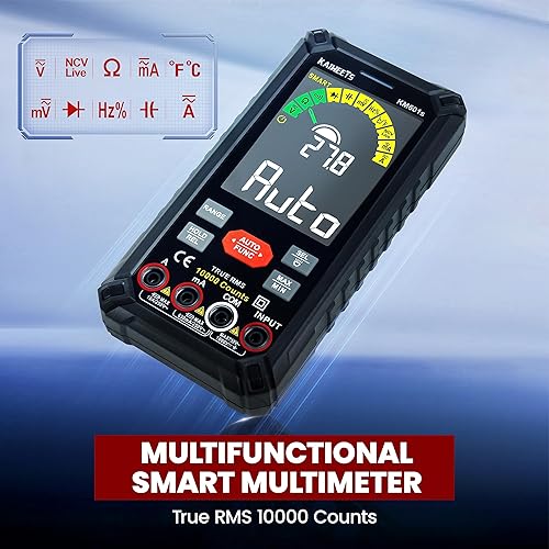 Miniatura 3 de KAIWEETS Multímetro digital TRMS de 10000 cuentas con rango automático, recargable, medidas de voltaje, corriente, resistencia, continuidad, ciclo