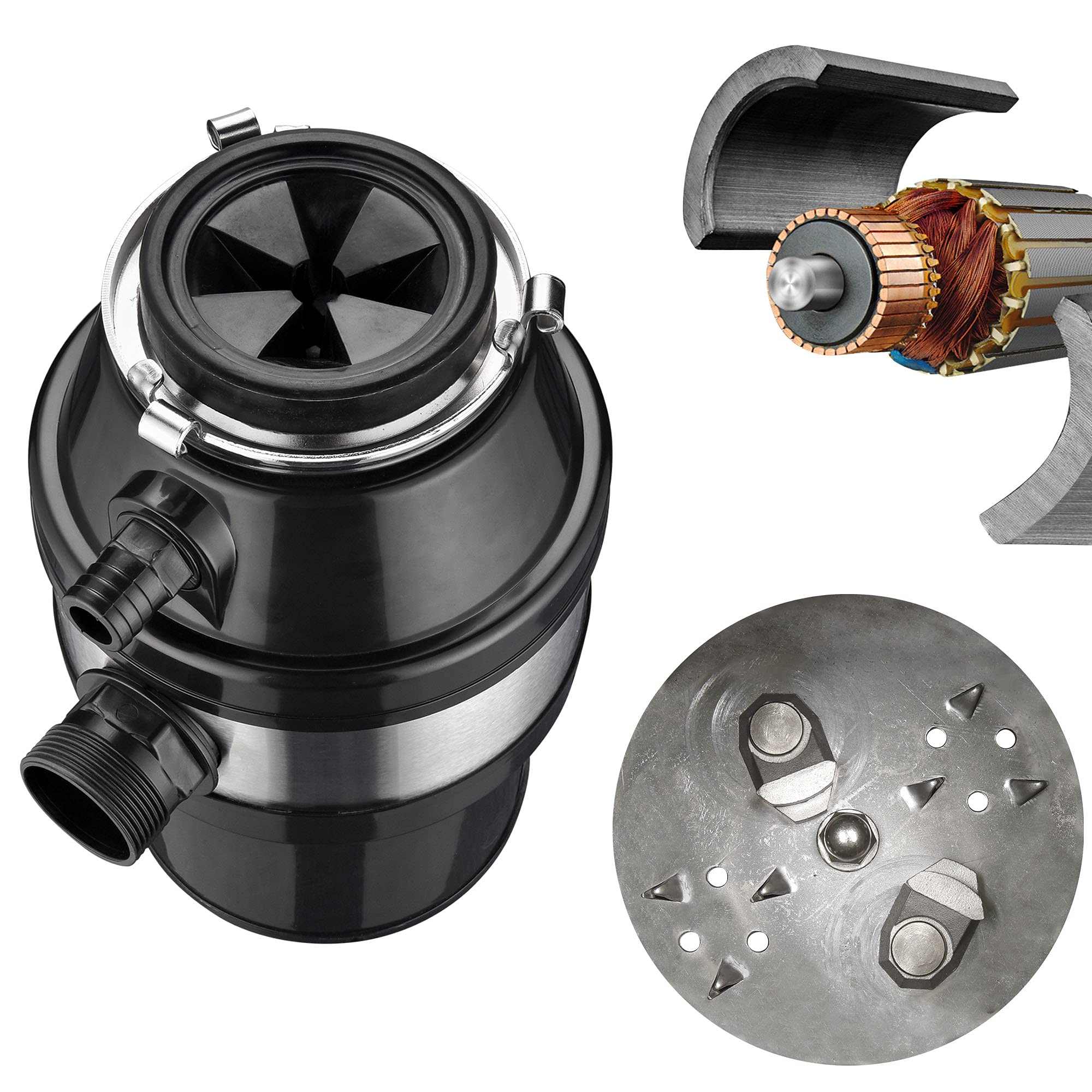 Amazon.com: Yescom 1 HP 2600 RPM 連續進料家用插入式垃圾處理器,適用