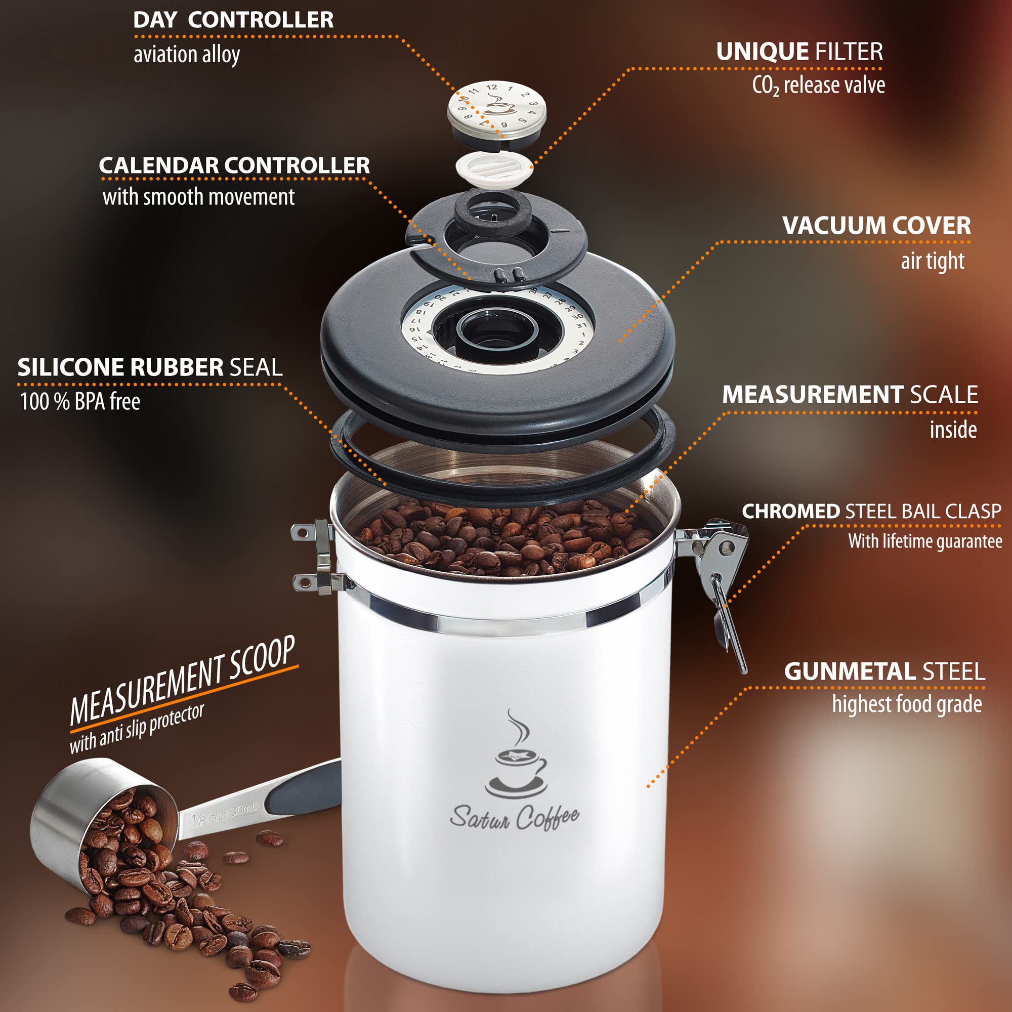 Shayson Barattolo Caffè Eretico, Contenitore In Acciaio Inox Per Conservare Il Caffè Fresco In