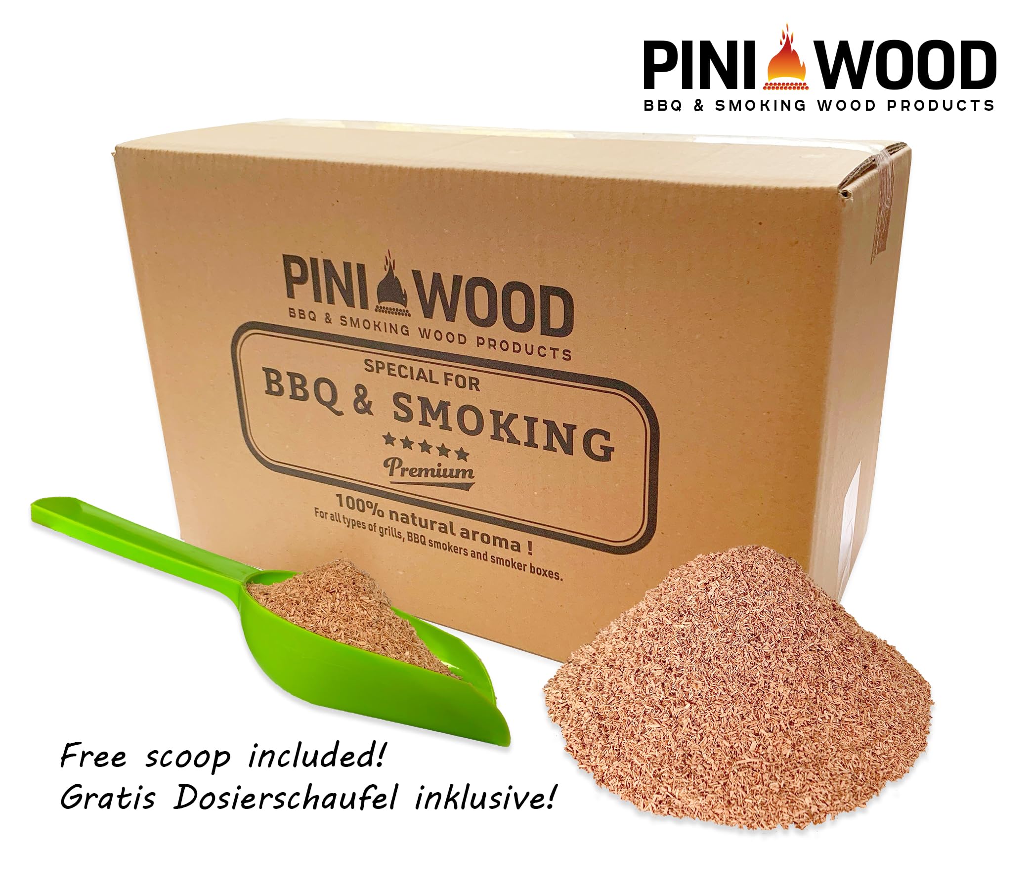 PINI 5 kg wiórów wędzarniczych buk 1-3 mm smoking dust wióry wędzarnicze 18 litrów