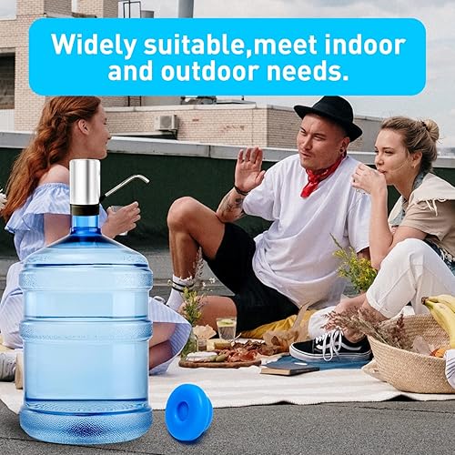 Miniatura 6 de Tapa reutilizable para jarra de agua de 3 y 5 galones, tapas de botellas de agua para botellas de 2.165 in, tapas de silicona antiderrames para