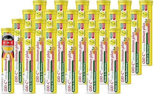 Miniatura 9 de T&D Oxi C 1000 mg de vitamina C - 100 tabletas efervescentes de bebida vegana - Sabor naranja - Hecho en Alemania