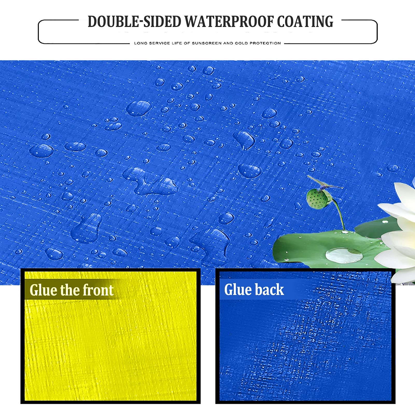 Bâche de Protection, Bâche imperméable 160g/m² avec Oeillets Feuille de bâche PE à usages Multiples pour Camping en Plein air pêche Housse de Meubles de Jardin,6x7m/19.68x22.96ft