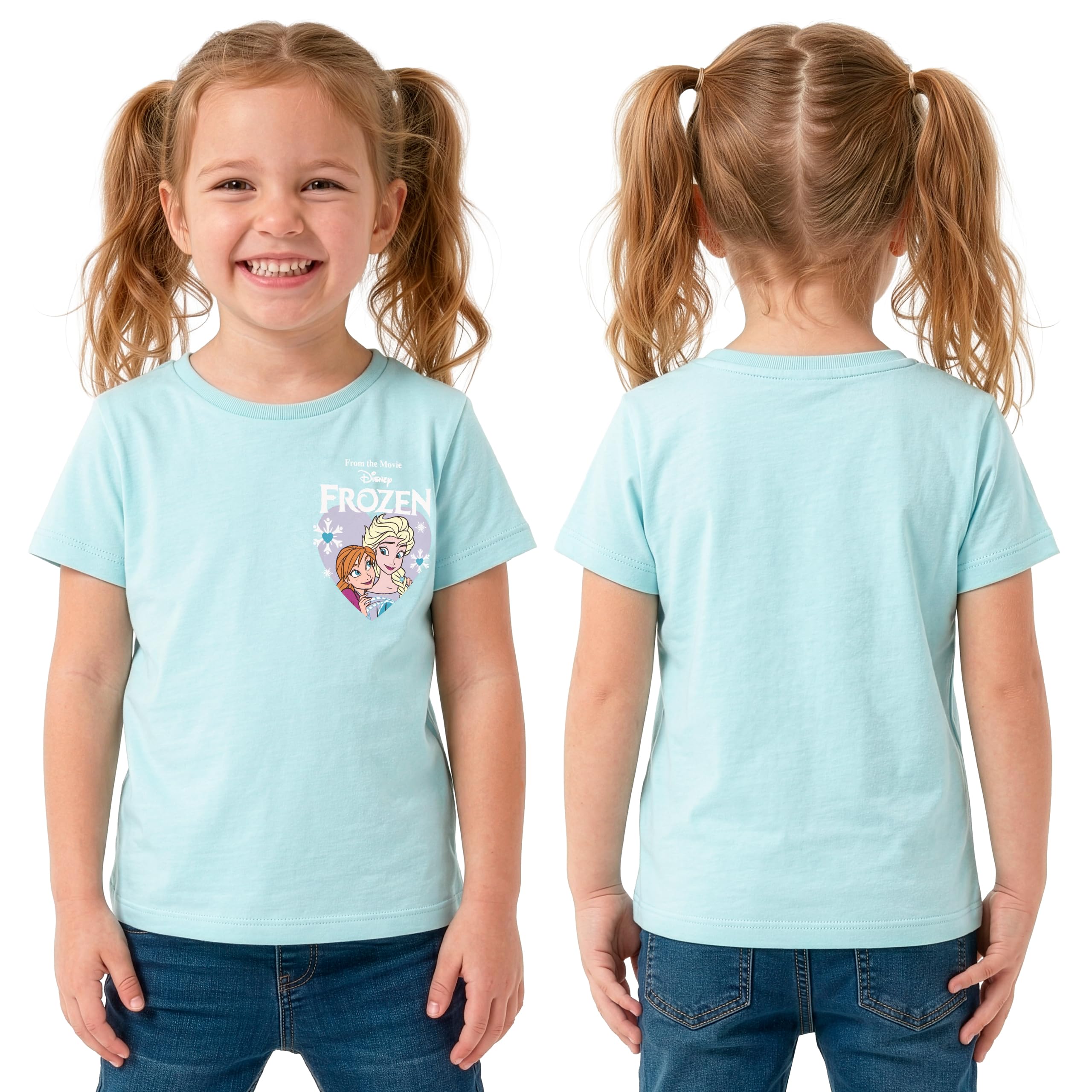 Disney Frozen Pack 3 Camisetas Niña con Elsa, Anna Y Olaf, Top Niña Manga Corta para El Verano, Ropa Niña