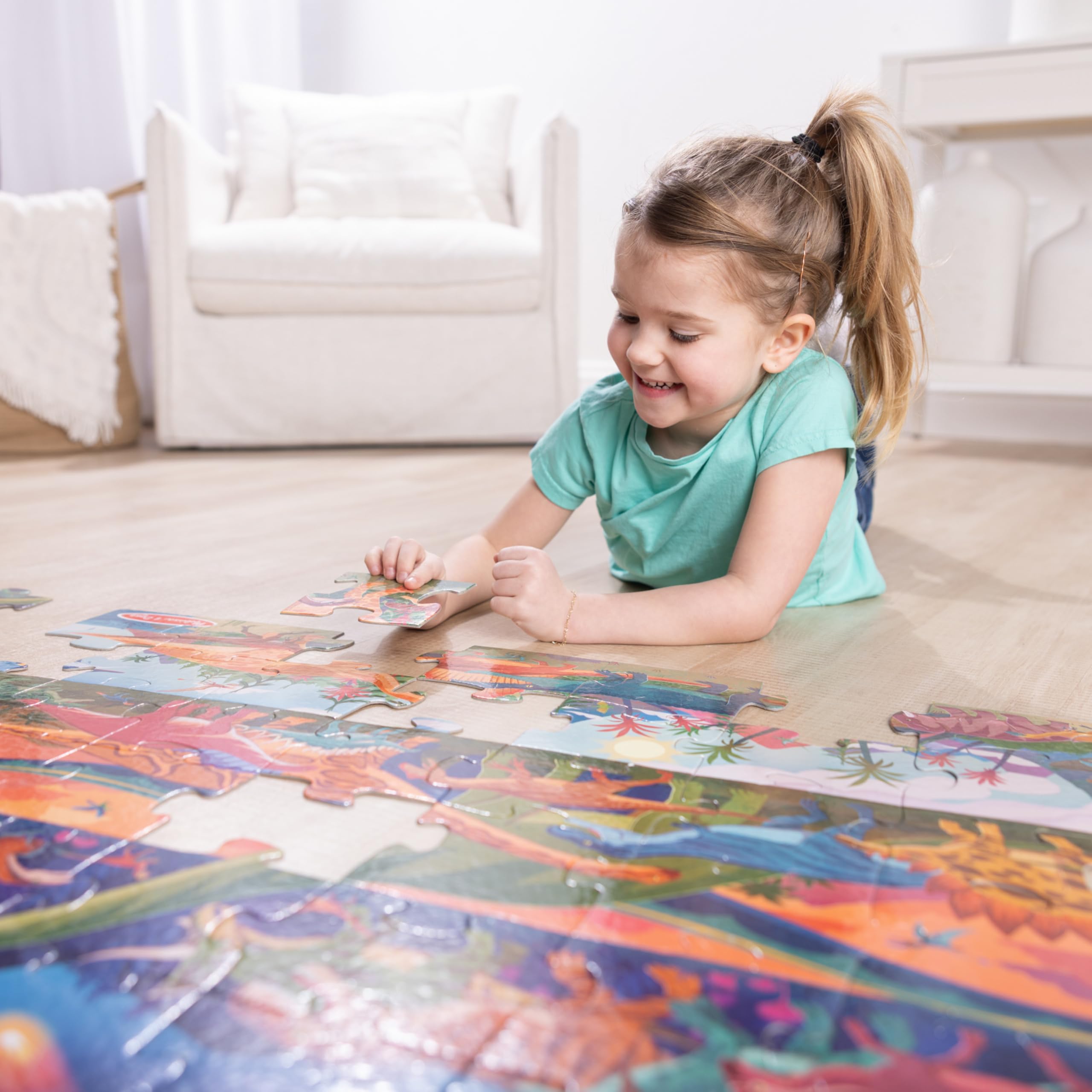 Melissa & Doug Dinosaurier-Bodenpuzzle, 48 Teile