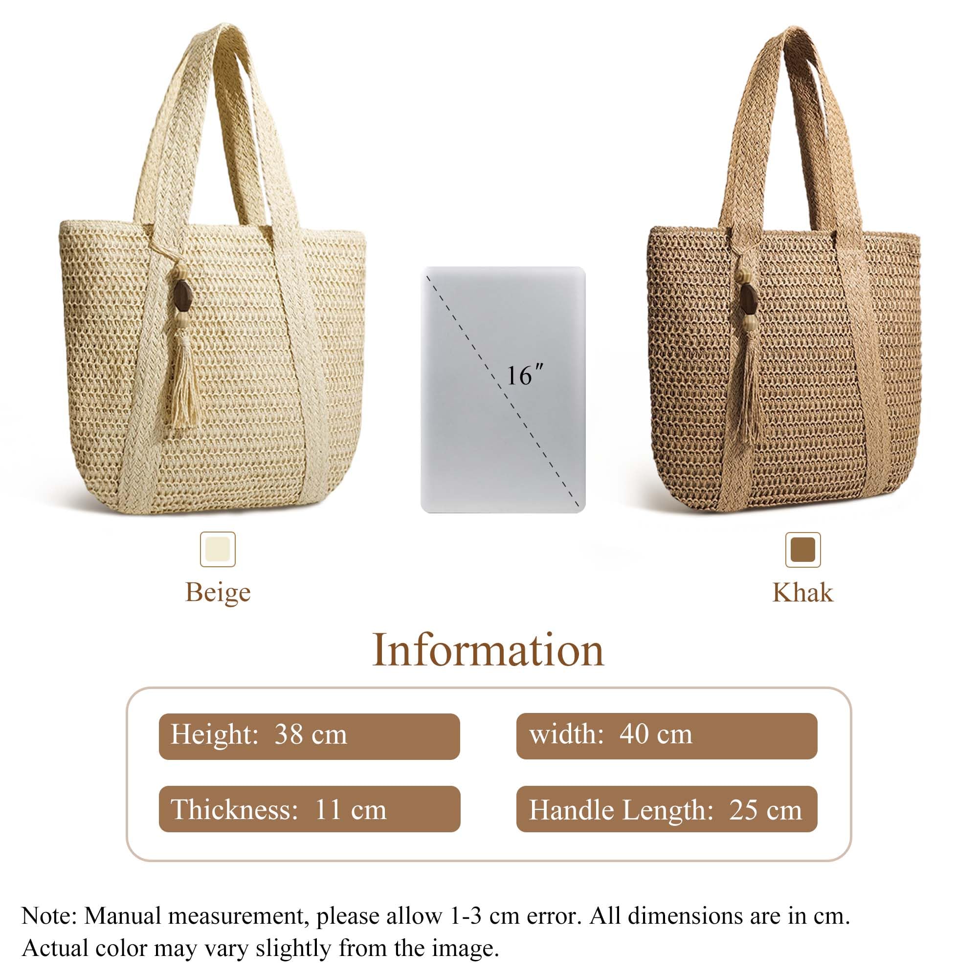 Borsa Donna a Spalla in Maglia - Borsa Mare Boho per Spiaggia, Vacanze e Shopping, Borse Tote Hobo Intrecciate, Borsa Paglia da Spiaggia