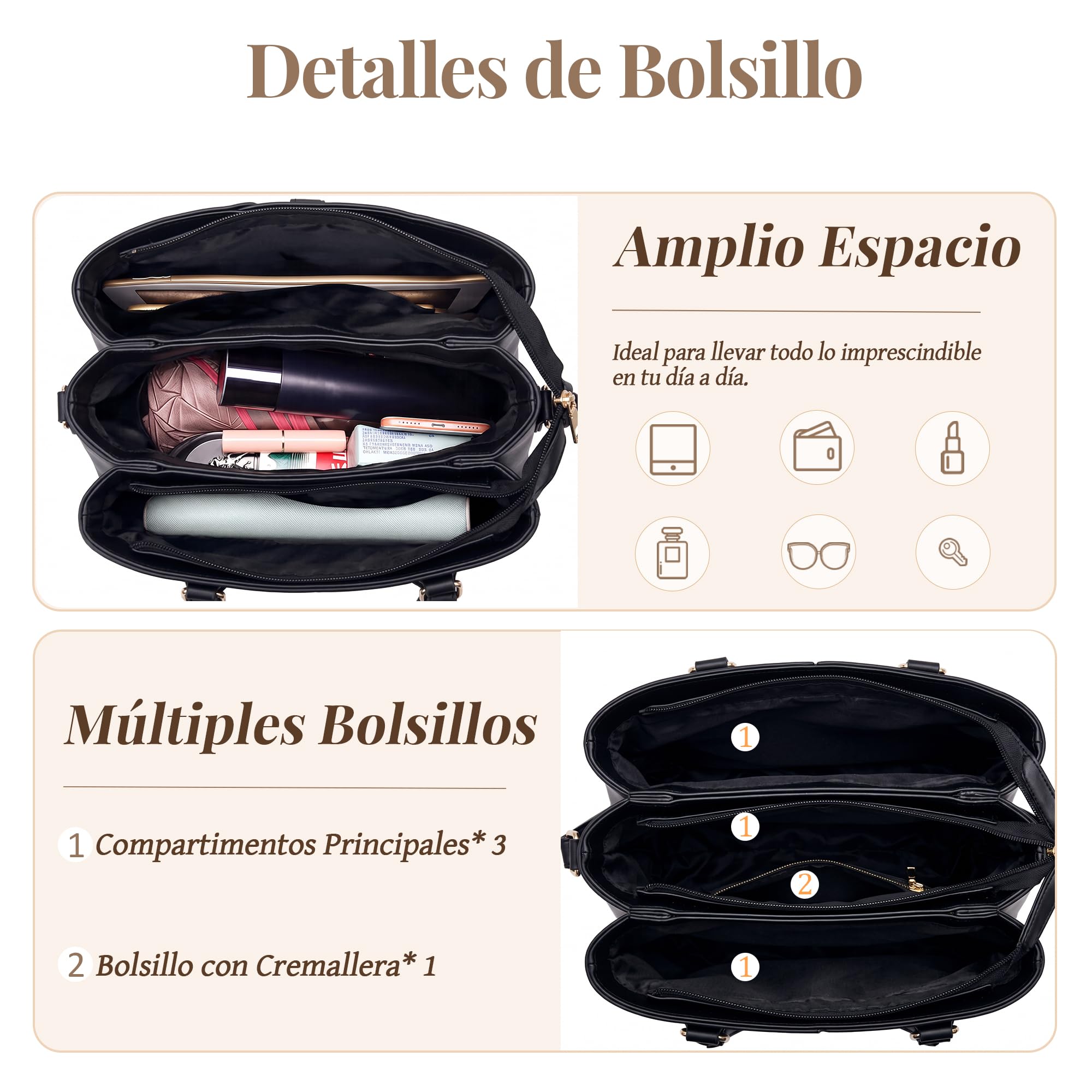 Bolso Mujer Bandolera Mediano Bolso de Mano Floral y Lazo Colgante