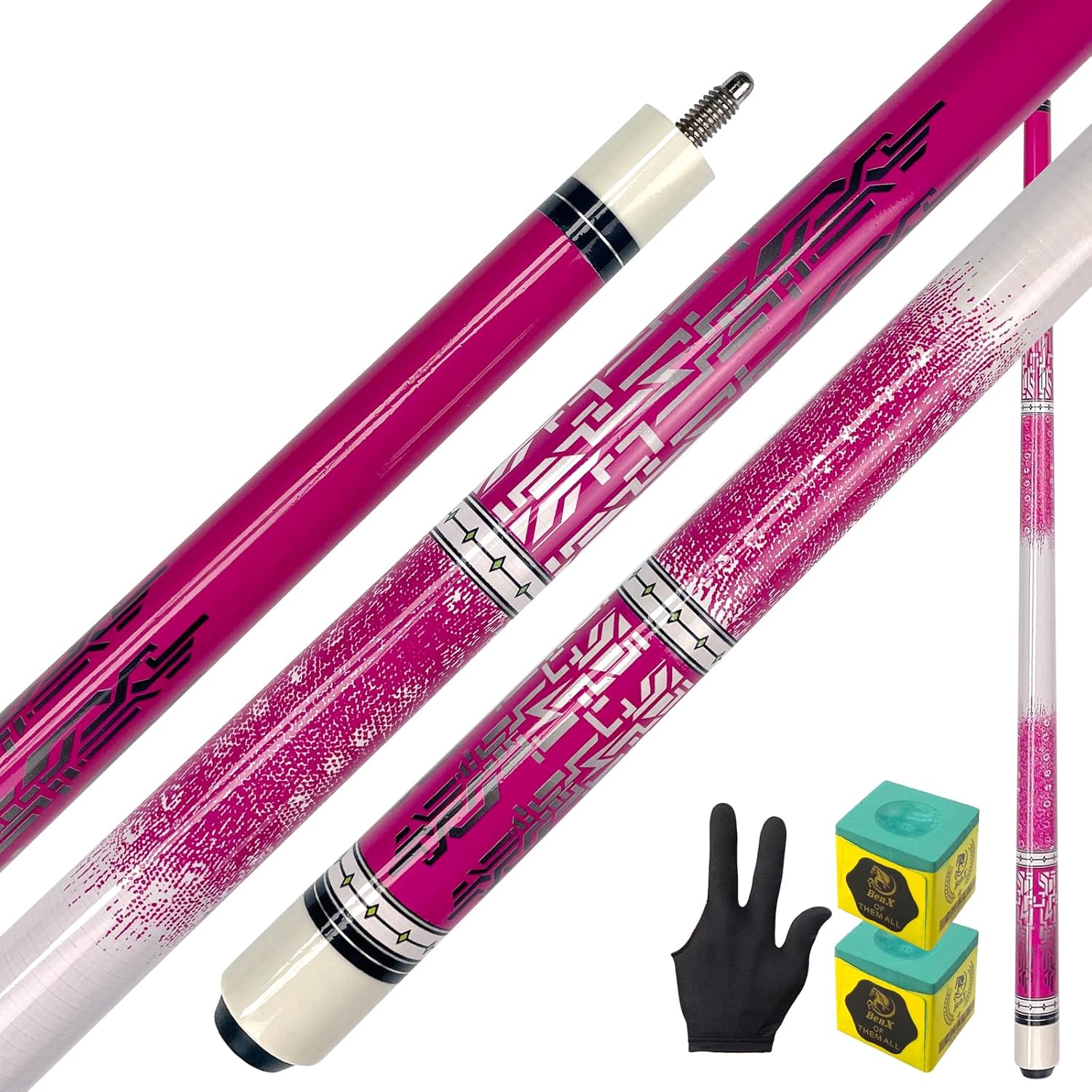 57 Inch Pool Cue - 13mm Multi-Layer Leather Tip Billiard Stick with Quick Joint, Moisture-Resistant Glossy Topcoat for Enthusiasts & Daily Practice