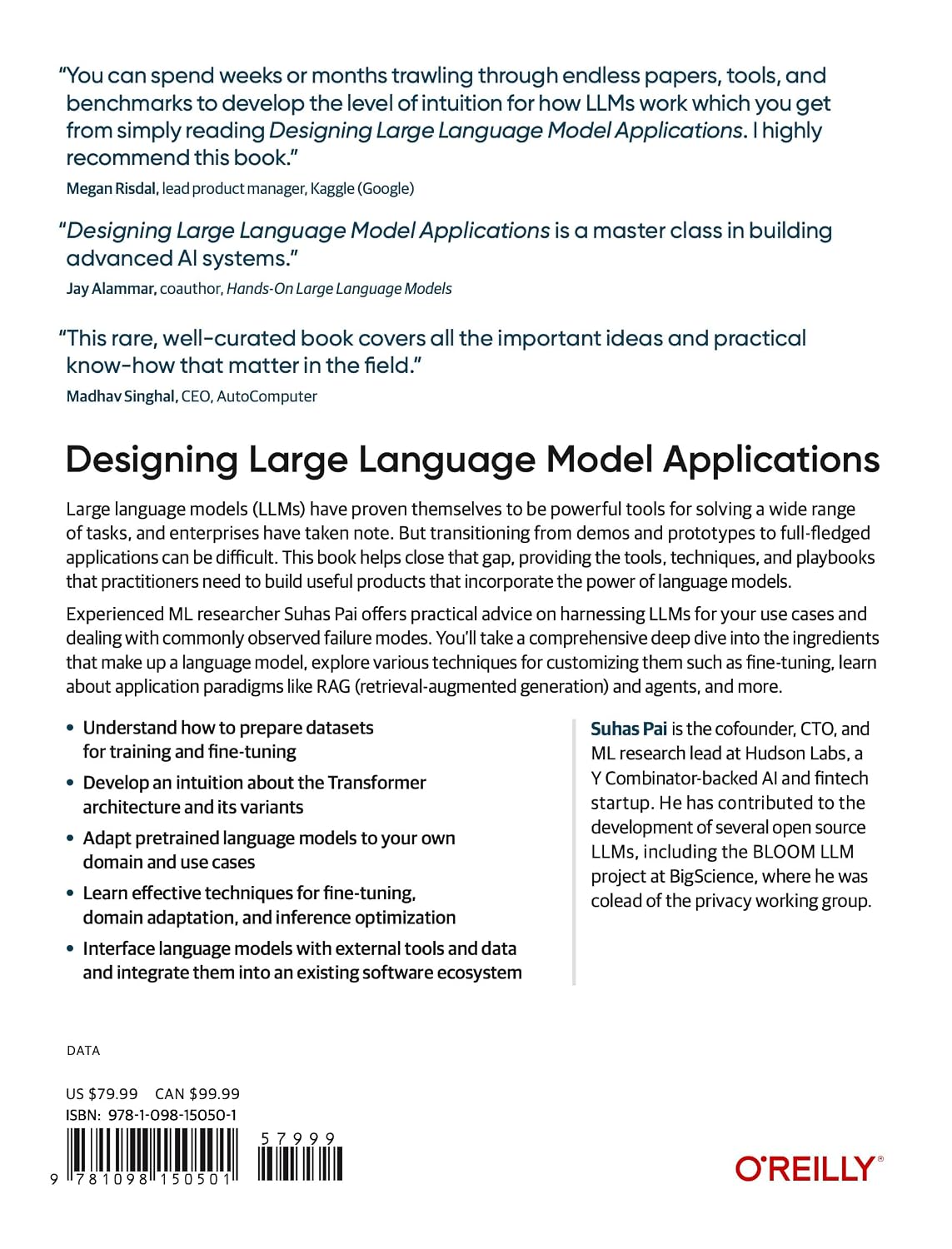 Designing Large Language Model Applications: A Holistic Approach to LLMs      1st Edition