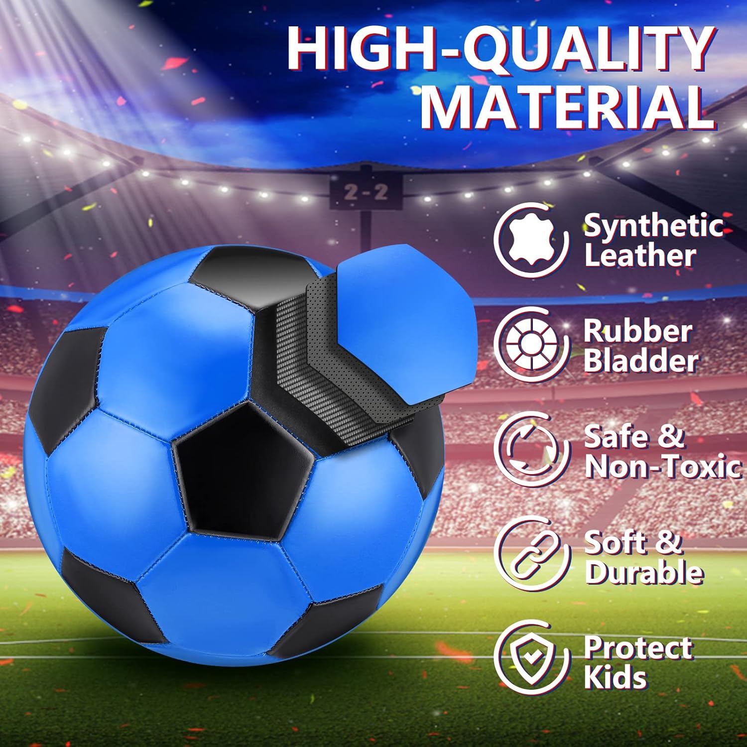 HyDren 4 Pcs Soccer Ball with Pump Official Size 4/5 Deflated Soccer Balls Bulk for Outdoor Indoor Practice Training Sport Gift for Kid Teen Youth Adult Back to School - Image 4