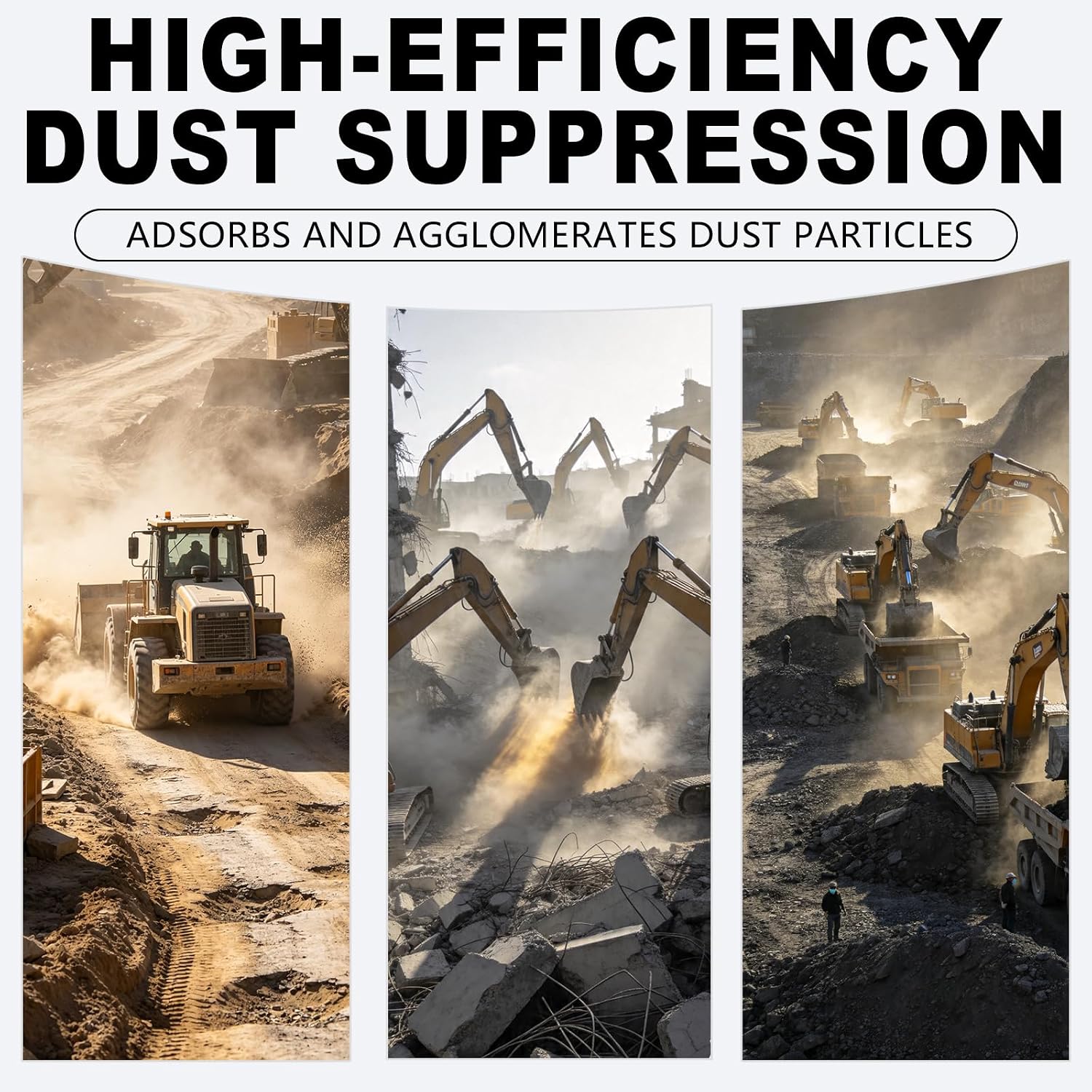 GOODTAKE Dust Control Powder for Construction Sites & Mining Areas - 16oz Eco-Friendly, Non-Toxic Polymer Dust Suppressant, Long Lasting Solution for Haul Roads, Stockpiles & Soil Stabilization