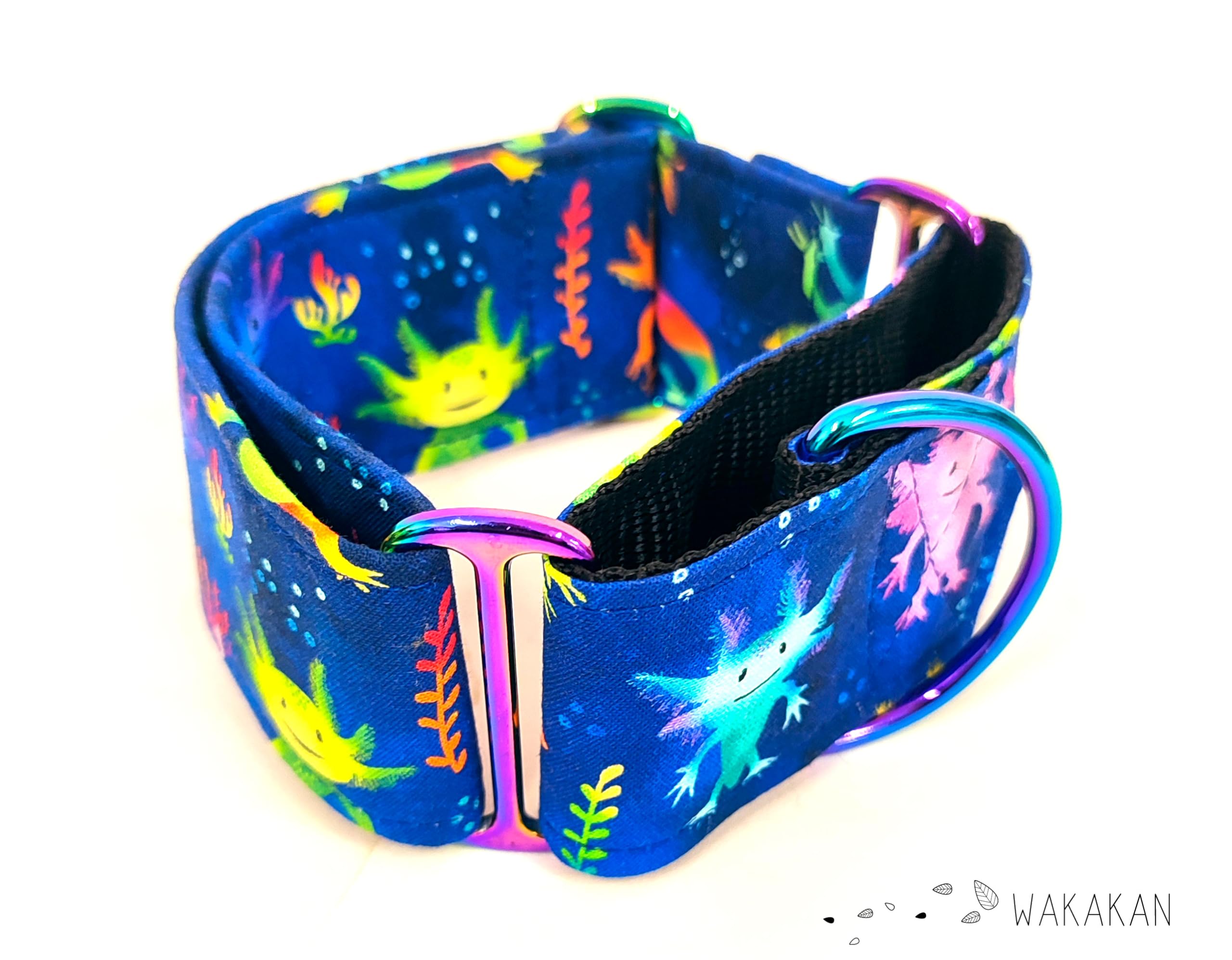 Collar Martingale Para Perro: Axolotl, Hecho a Mano en España por Wakakán