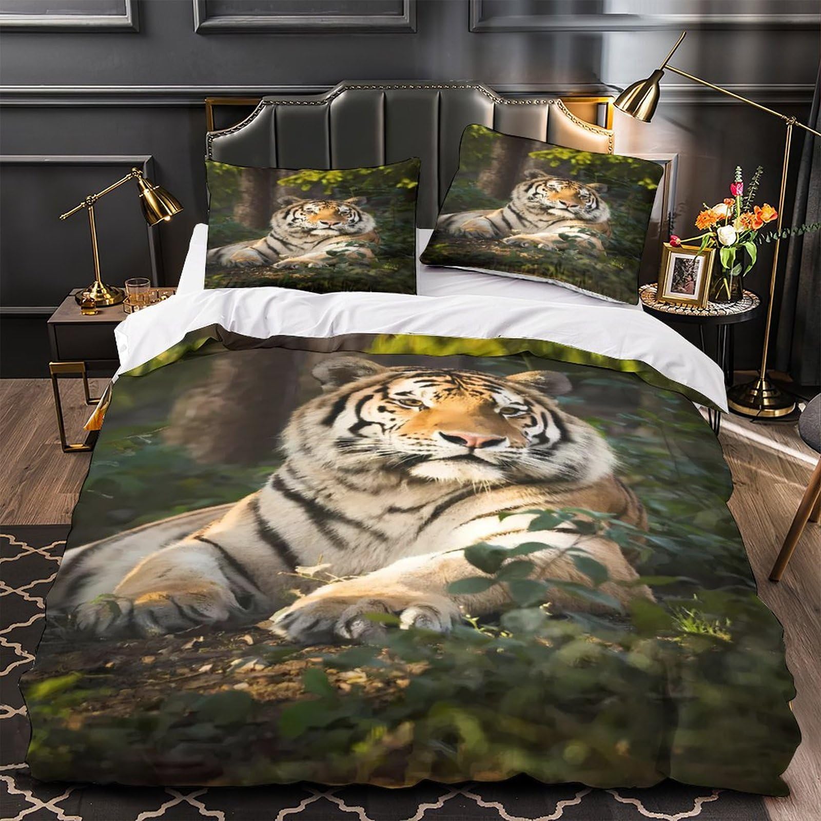 Housse de couette cerf sauvage microfibre anti-allergie 260x220