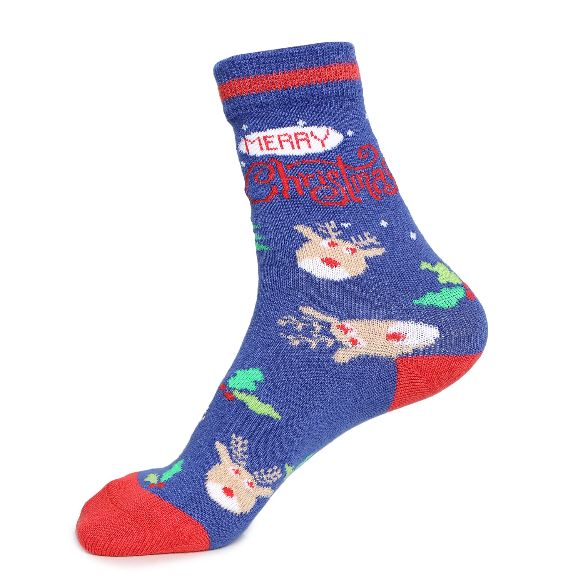 KazarMax Boy's Cotton Christmas multicolor Calf Length socks (Pack of 3, Medium) 1