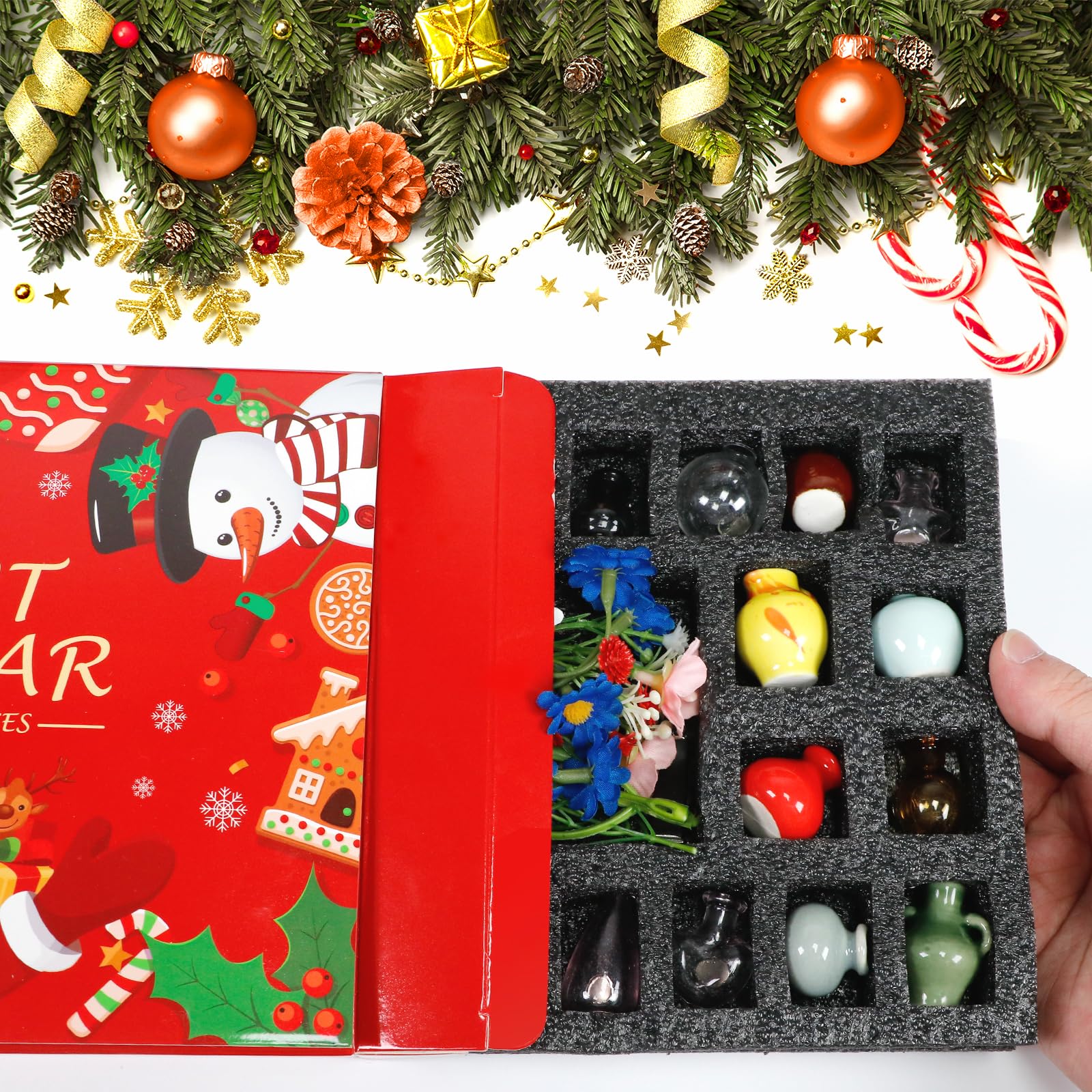 Calendrier de l'Avent 2025 Magnet Frigo pour Enfants Adulte Filles Garçons Femmes Hommes Calendriers de Noël 24 Jours Aimant Réfrigérateur