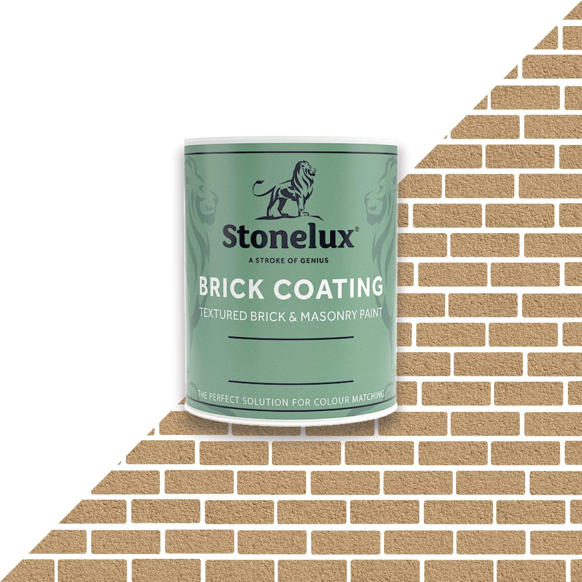StoneLux® Brick Coating - Textured Brick Effect Paint for Changing and Restoring Brickwork Dark Buff 1 Litre — image 1