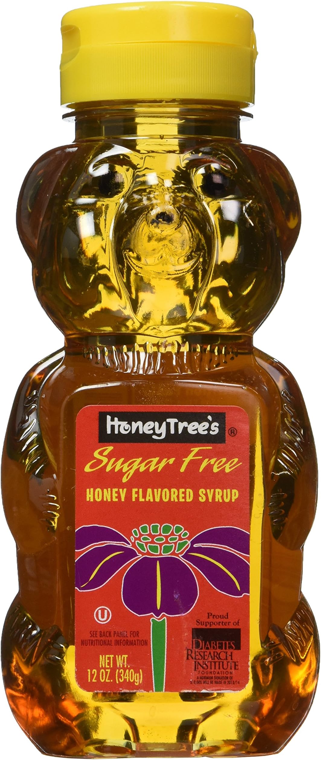 HoneyTree's Honey Flavored Syrup, Sugar Free, 12-Ounce Plastic Bears (Pack of 12)