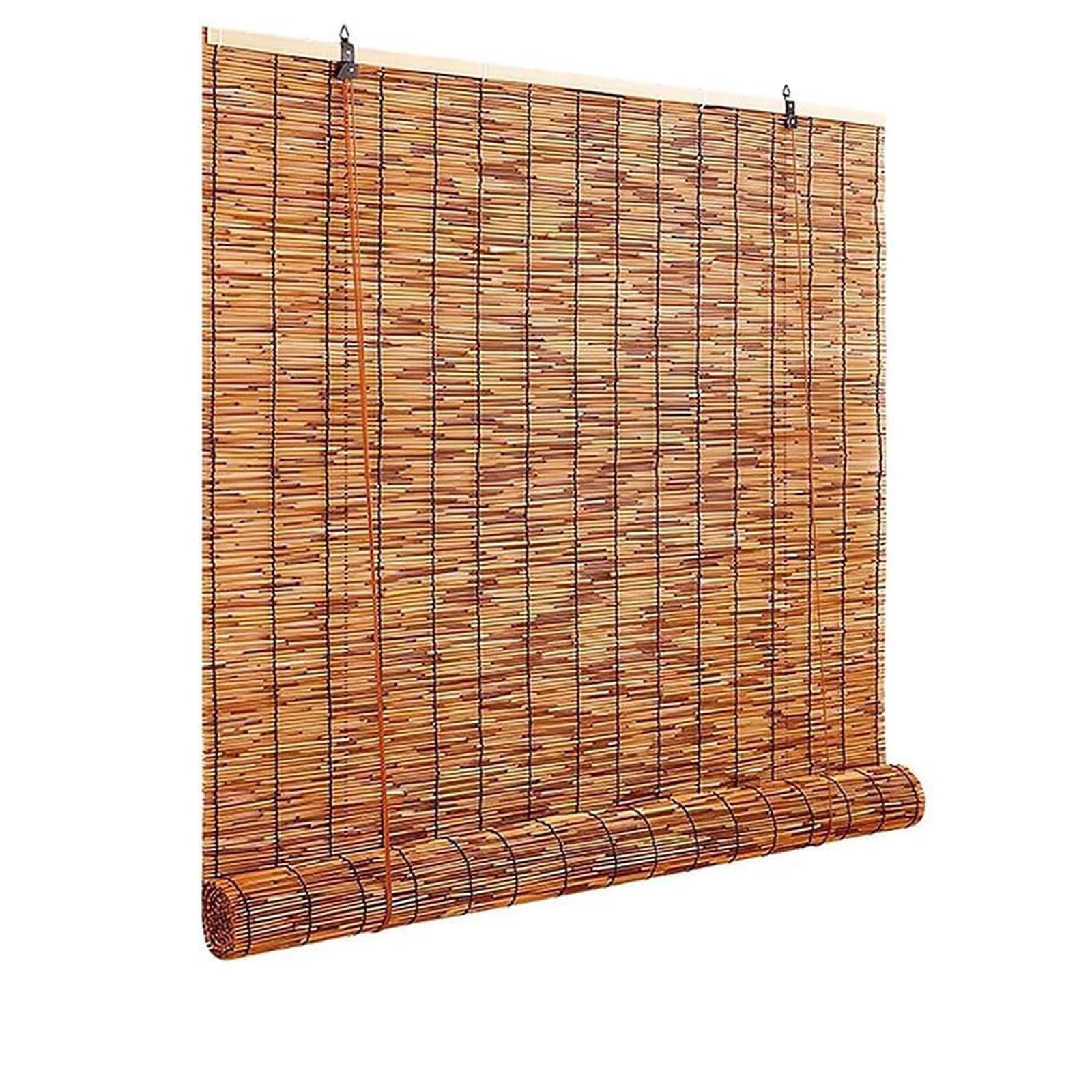 120x250 cm, 150x175 cm, bambusowa roleta do okna, zasłona trzcinowa, delikatnie filtruje światło w pokoju, do jadalni, kuchni, gabinetu (120 x 200 cm (47 x 79 cali))