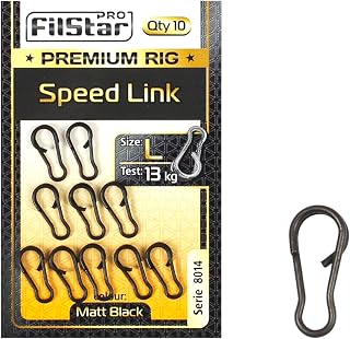 Speed Link 10 x 13 mm Resistencia 13kg - Emerillones de Pesca - Surfcasting Accesorios - Spinning Pesca Carpa Trucha Lucio para Agua Dulce y Salada - Fishing Swivels – Carpfishing