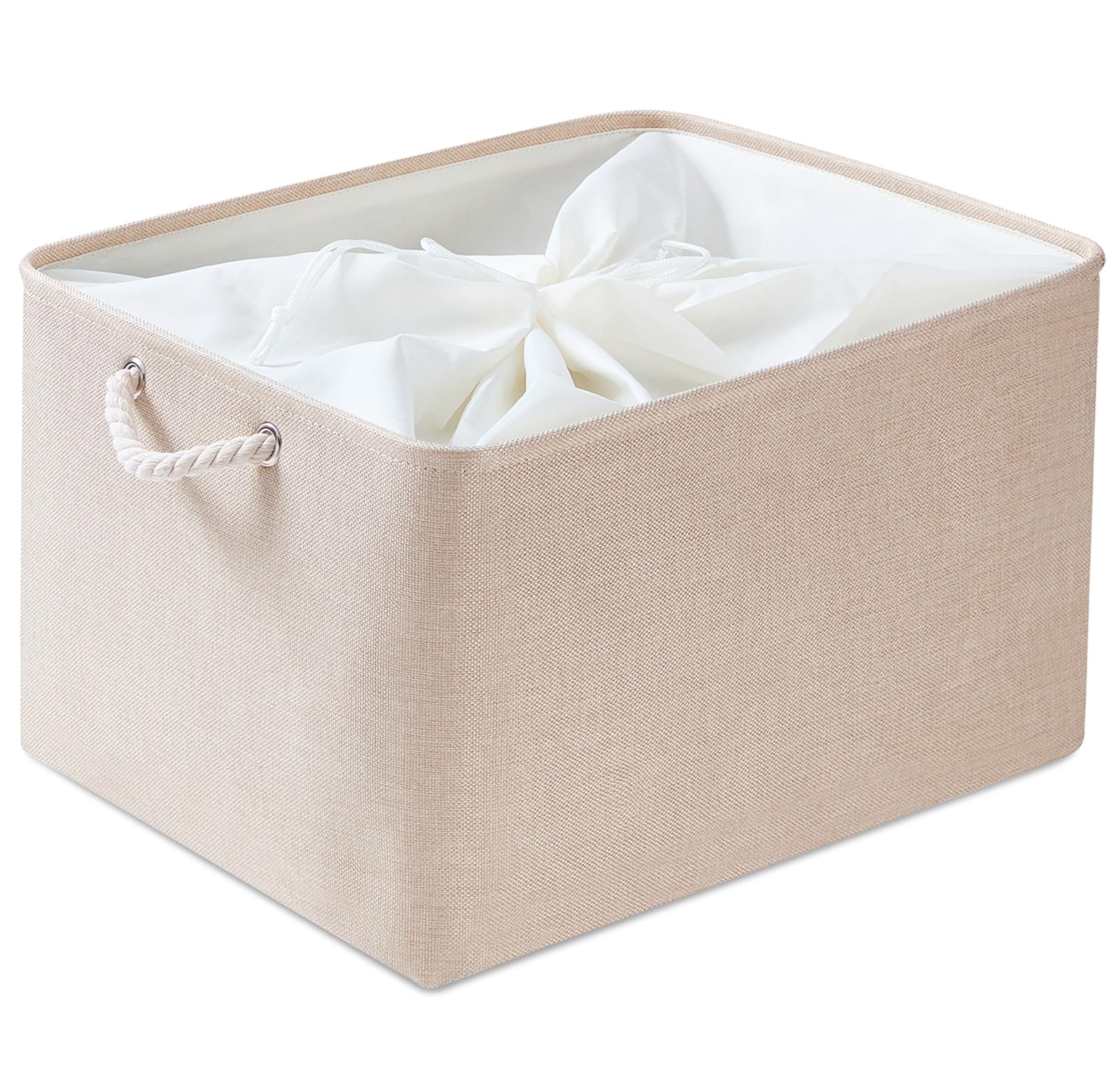 Mangata Fabric Storage Boxes, Storage Baskets for Shelves (Light Khaki, XL)