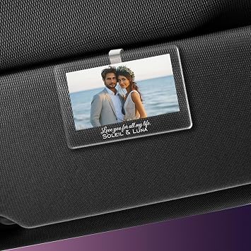 Maicican Car Visor Clip Photo Frame,Personalized Car Visor Photo Clip,Universal Photo Car Visor Clip,Decorate Your Visor Clips for Cars with Family,Personal,Lover Photos Acrylic Horizontal Photo