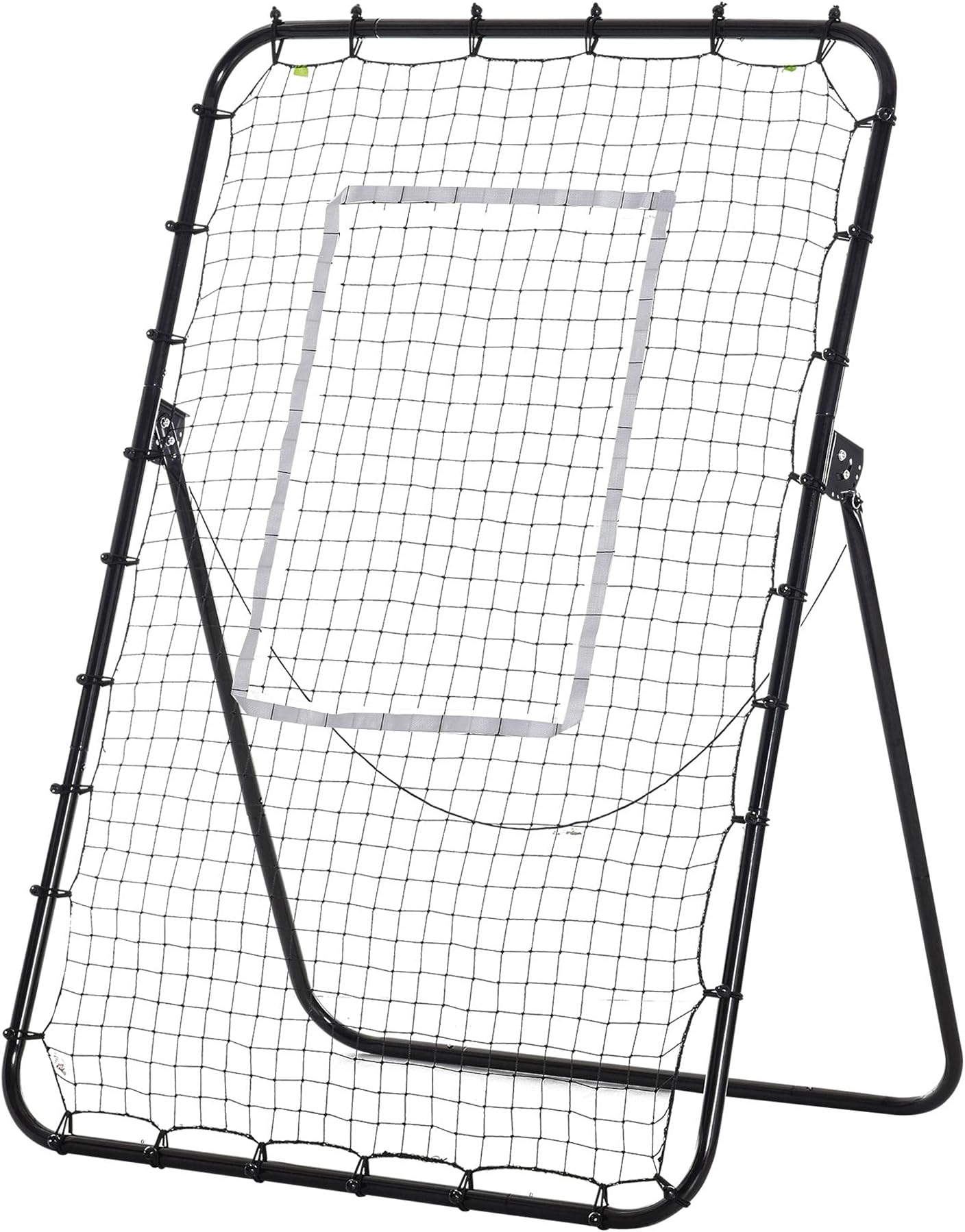 HOMCOM Foldable Football Rebounder Net, Large Football Goal Training Aid Soccer Kickback Target Zone Goal Play Adjustable Angles for Kids & Adult Black