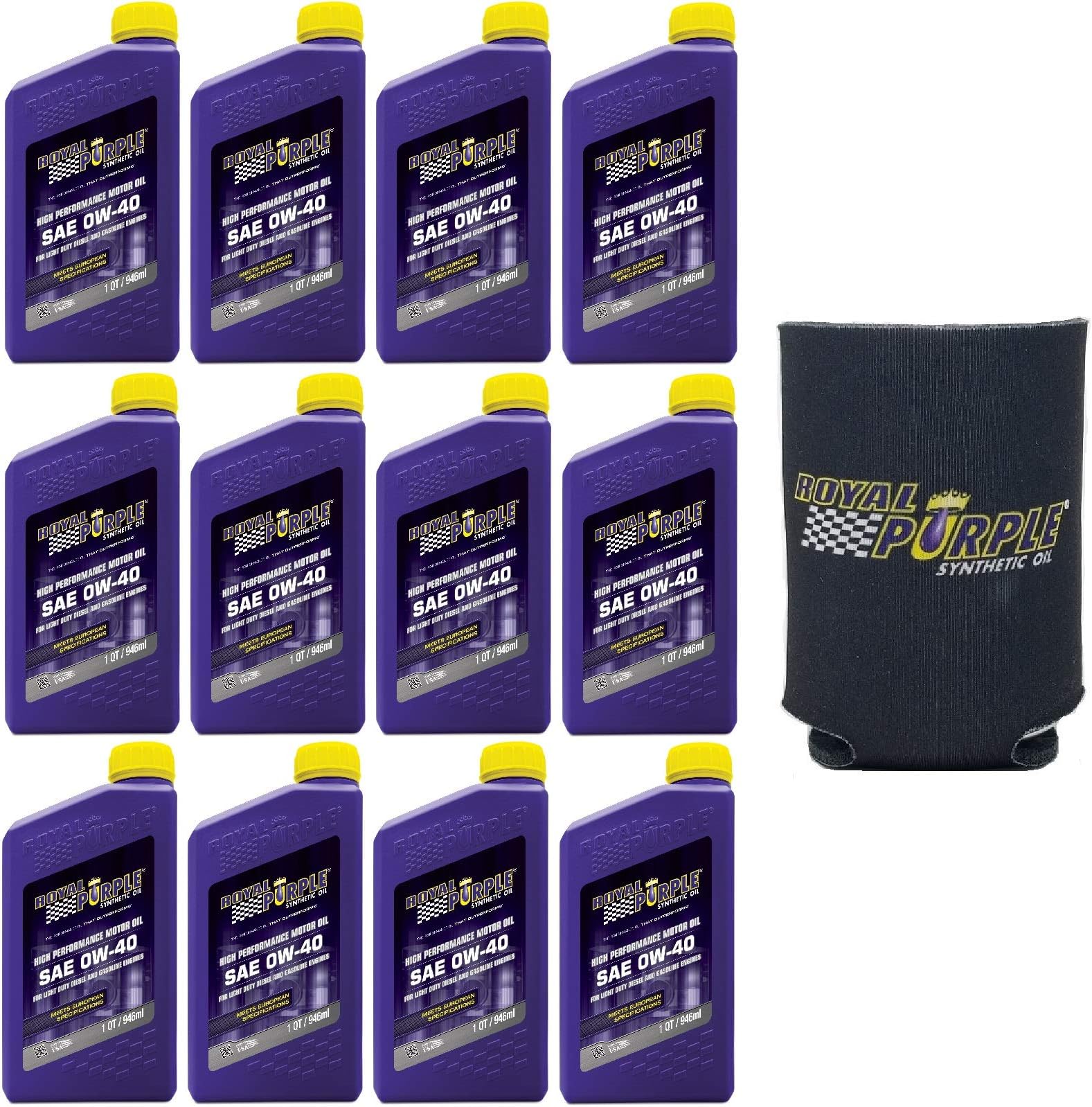 Royal Purple 11484 Case of 12 Synthetic SAE 0W-40 High Performance Motor Oil - 1 Quart with Koozie