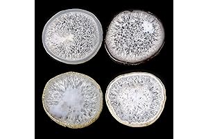 Natural Agate Coaster Set of 4: Unique Home Decor for Coffee Table