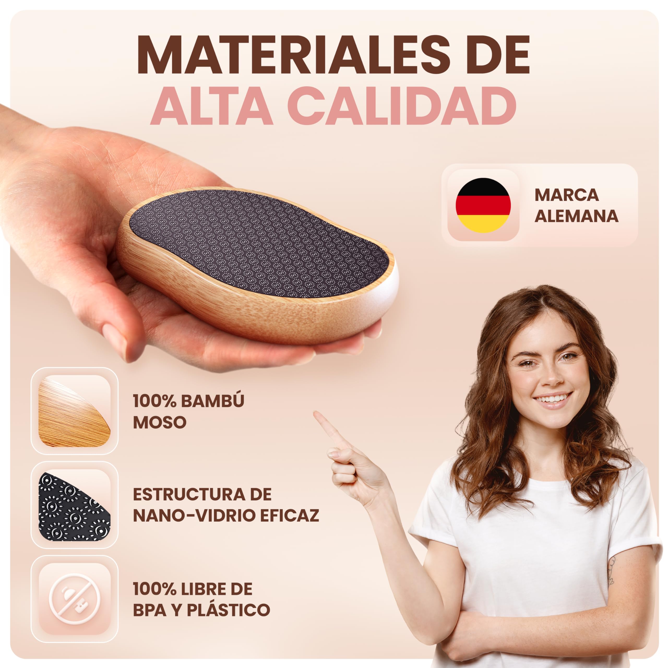 BAMBUA Lima Pies Durezas - (100% Efecto Anti-Callos) Callos Pies Eliminar - Para Pies Hermosos - Vidrio Nano Eficaz - Quita Durezas Para Pies - Piedra Pomez Para Pies Premium - Quita Callos (Negro)