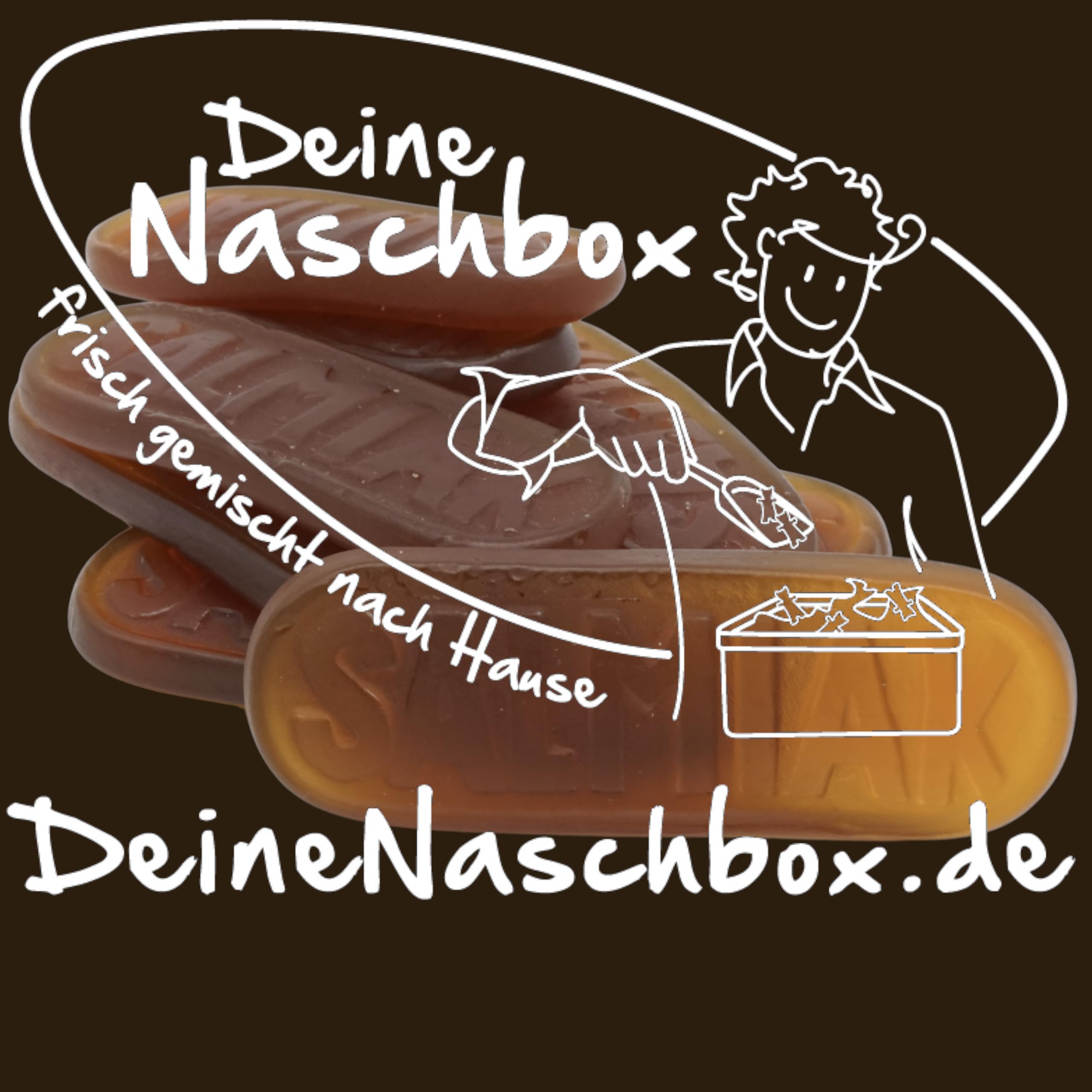 Deine Naschbox | Salmiak Lakritz Zungen | 3kg Mega Pot | XXL Großpackung für Party, Candybar & als Geschenk - Festes aromatisches Salzlakritz