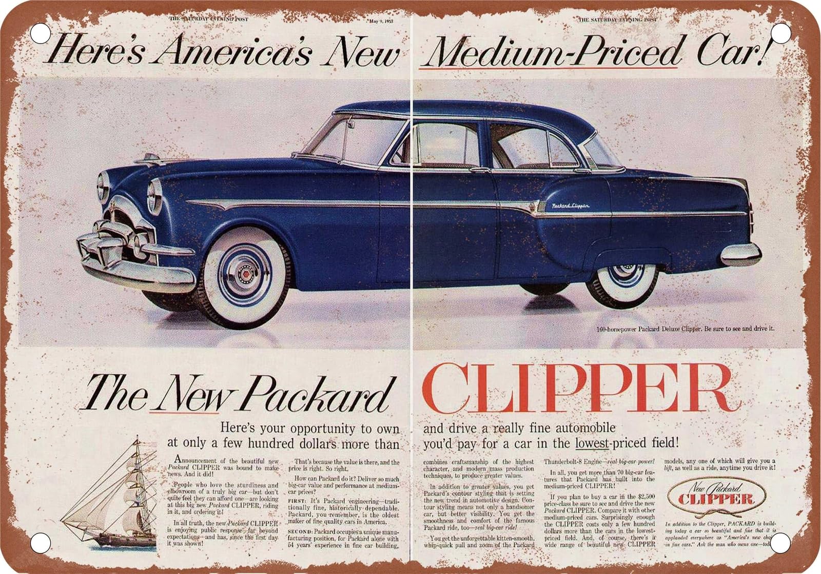 METAL SIGN - 1953 Packard Vintage Ad 04 - Old Retro Rusty Look home decor