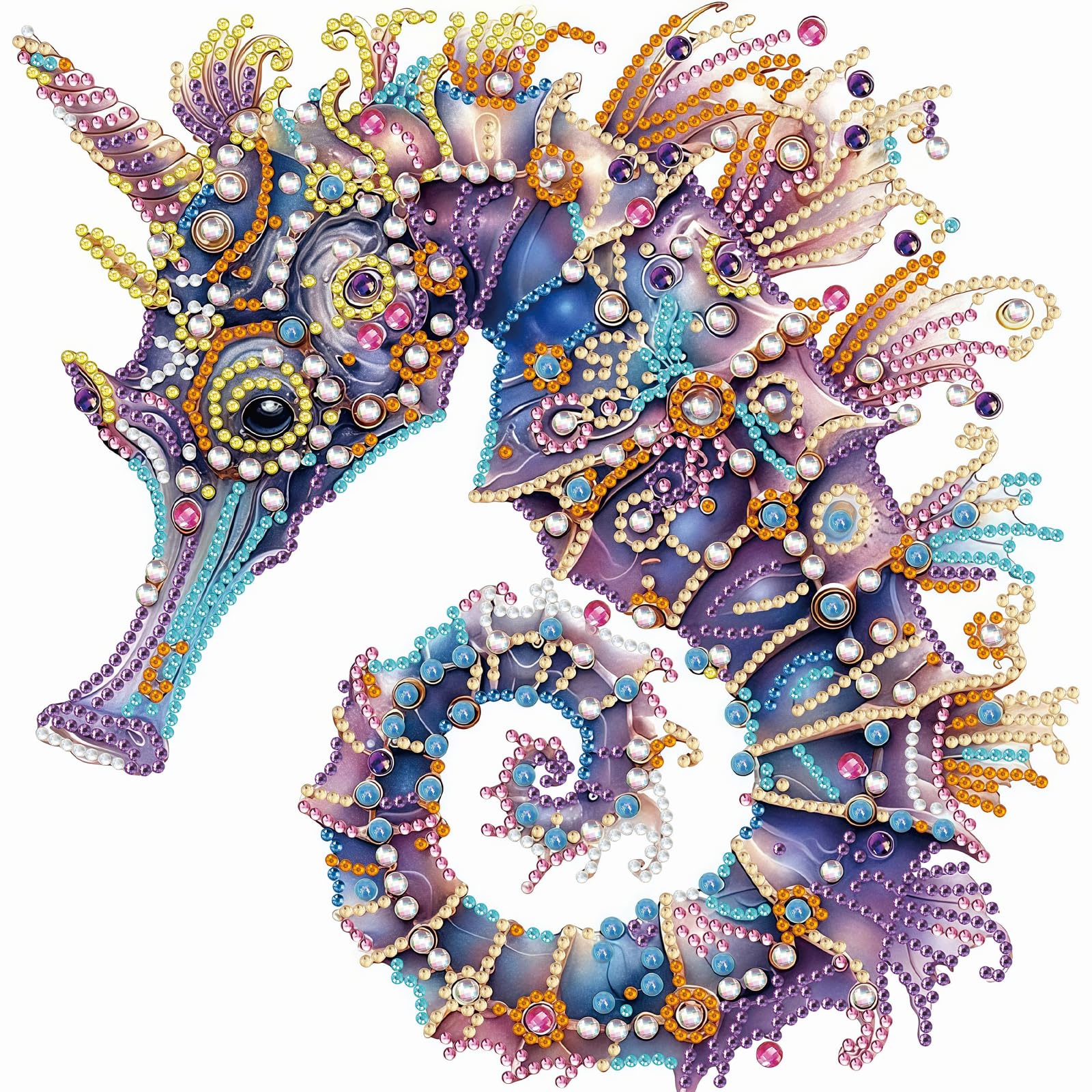 POETRYDRAW Purple Crystal Twin Seahorses 5D DIY Diamond Art Kit