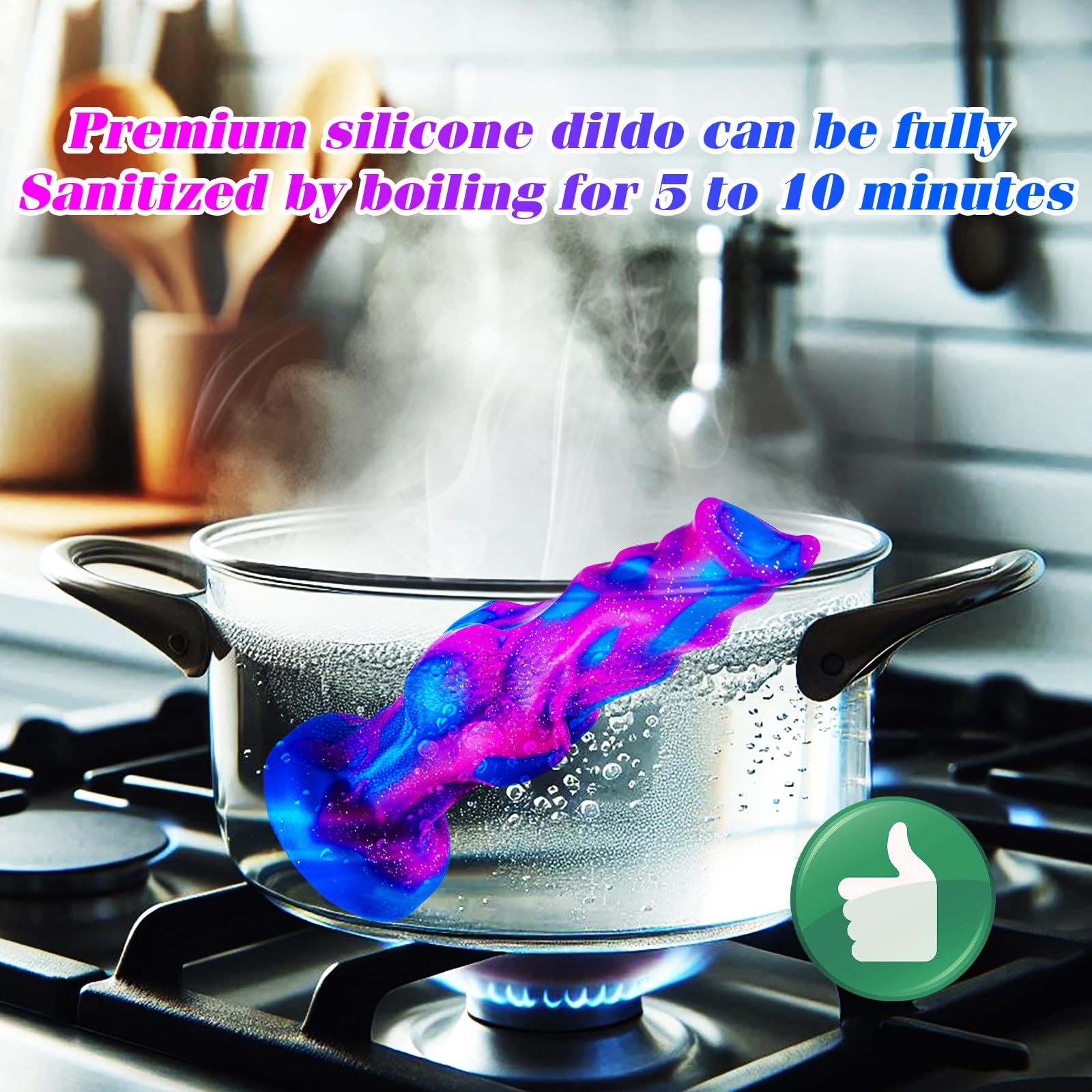 6 Inch Silicone Small Wolf Dog Knot Dildo for Women Beginner, 5" Realistic Animal Monster Thin Knotted Anal Dildo with Suction Cup, Fantasy Blue Purple Canine Furry Dildos Alien Sex Toy for Men Gay