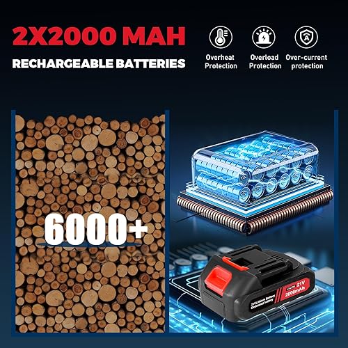 Miniatura 4 de Tijeras de podar eléctricas, tijeras de podar inalámbricas profesionales con pantalla LCD, podadora eléctrica alimentada por batería con 2 baterías