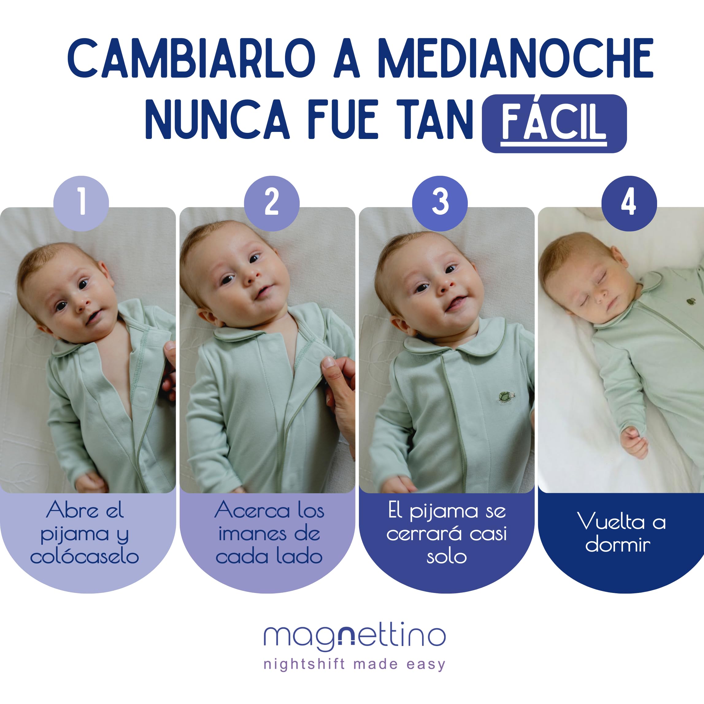 Pijama Bebé Cierre Magnético Integrado para Cambio Fácil y Práctico, Algodón 100% Orgánico, Pies Convertibles, Pelele Entero Suave