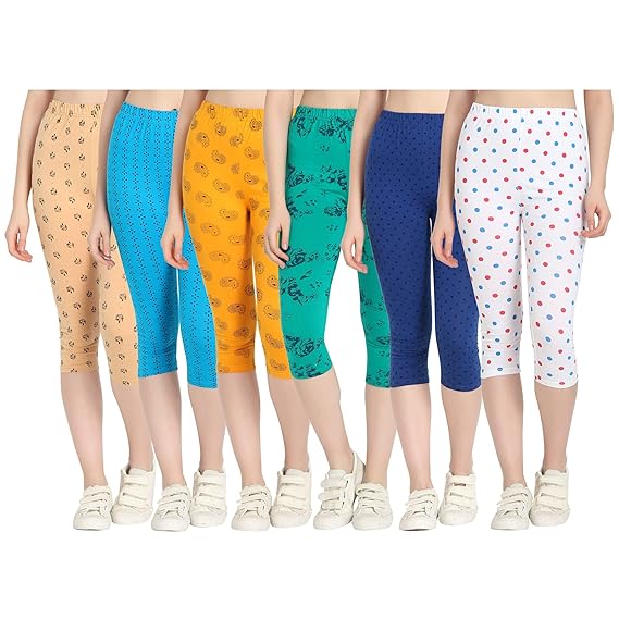 Printed Capri for Womens/Girl Pack of 6