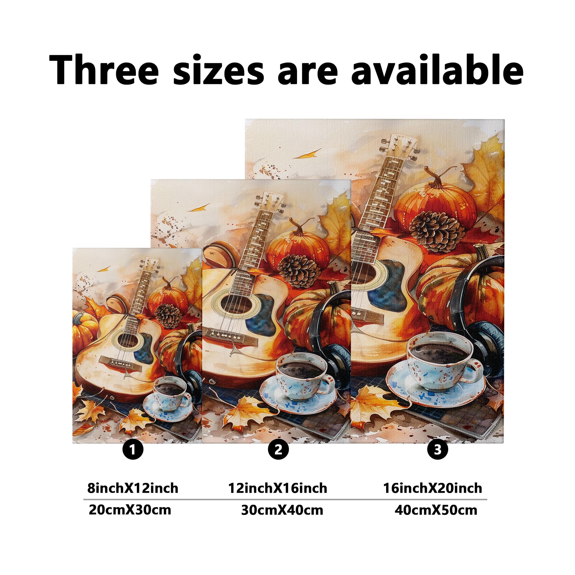 Amazon.com: Autumn Acoustic Guitar Canvas Wall Art, Brown Rustic