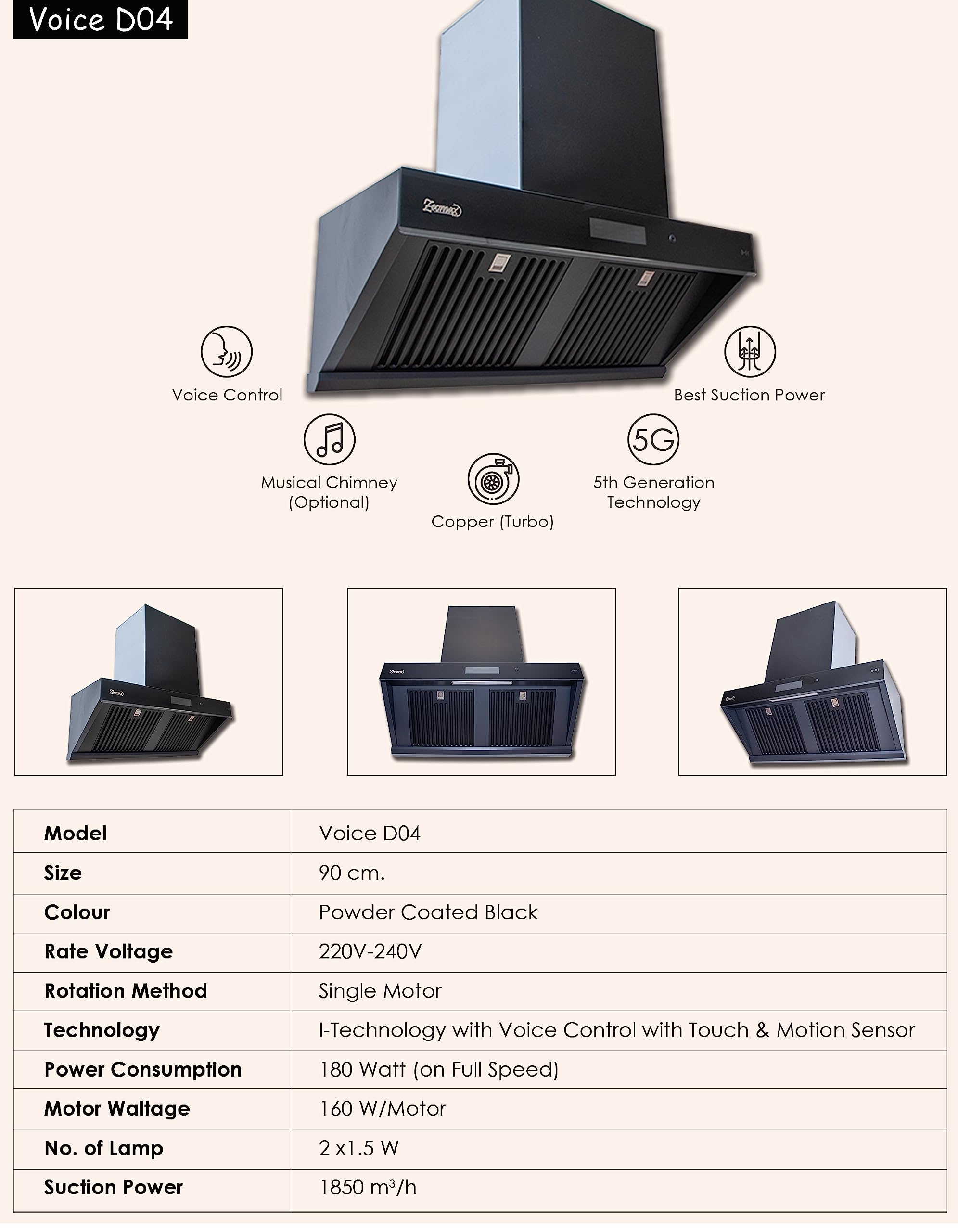 ZEOMAX kitchen chimney Voice D04 : Amazon.in: Home & Kitchen