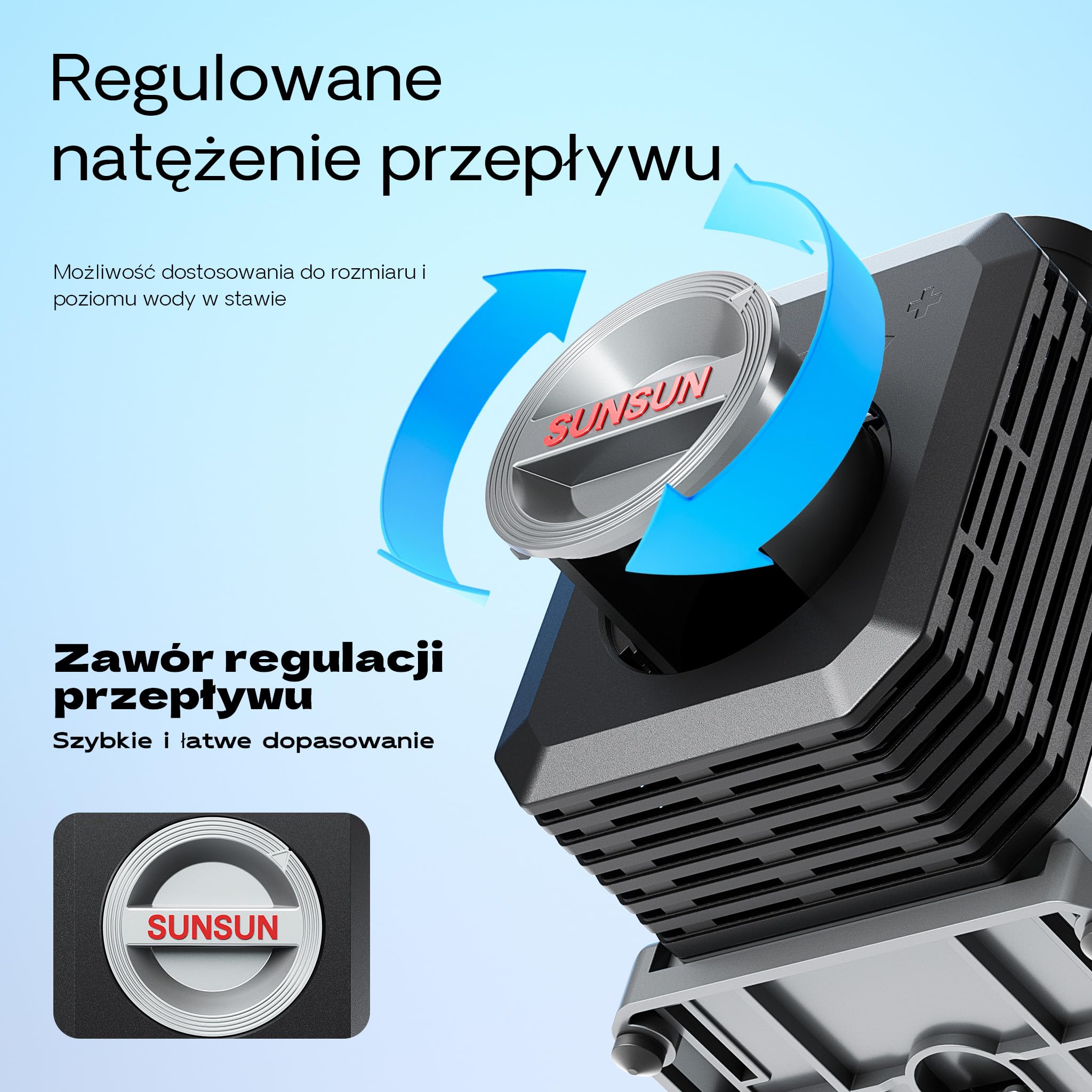 SunSun Energooszczędna pompa do oczka wodnego CTP-4800 SuperECO o wydajności 4500l/h / 30W, urządzenie tłoczące wodę do cieku wodnego, oczek wodnych, stawu oraz ogrodu
