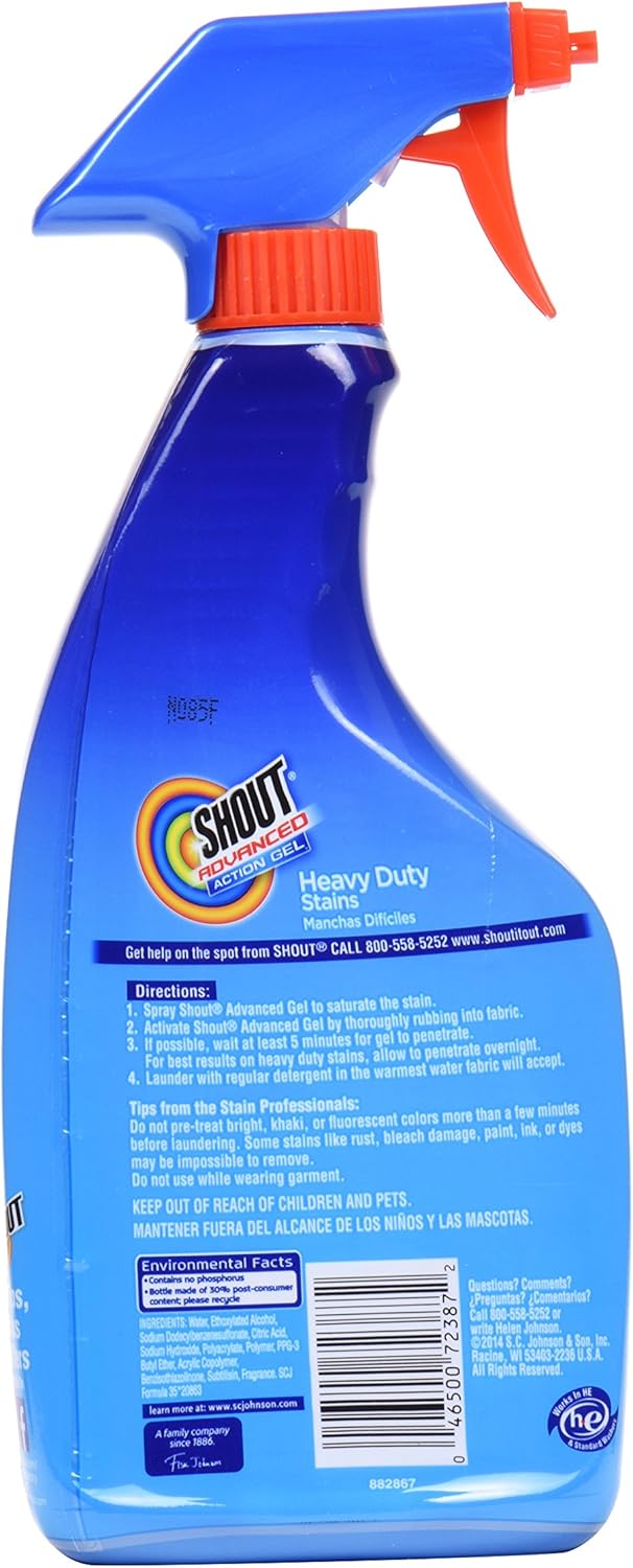 Buy Shout Advanced Spray and Wash Laundry Stain Remover Gel, Best Shout
