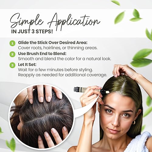 Miniatura 6 de Herbishh Bolígrafo de retoque de raíces de cabello, cobertura instantánea de canas y cubierta de pérdida de cabello, corrector para líneas finas del