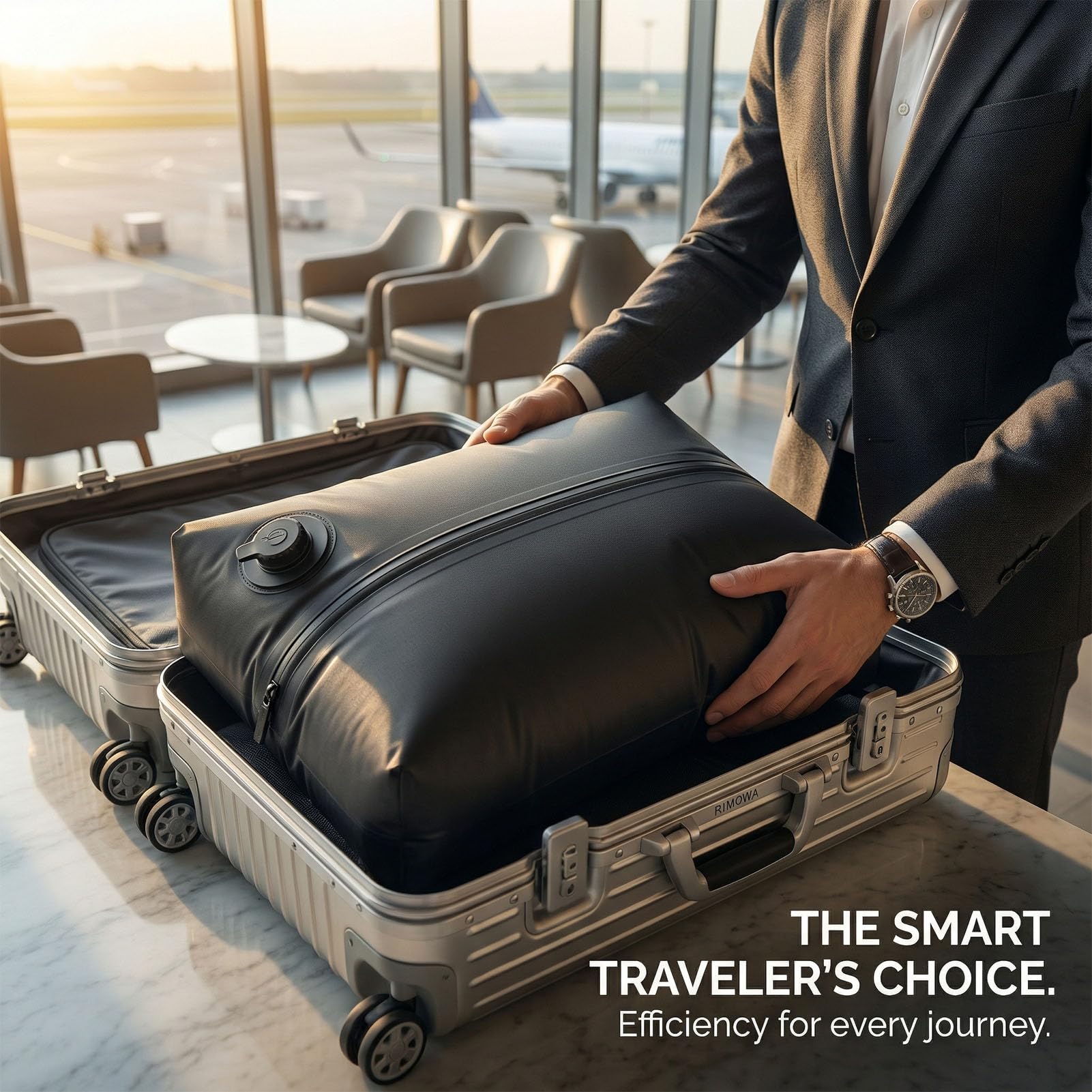 SIXRUN Bolsa de Compresión Al Vacío, Bolsa de Compresión para Equipaje de Viaje con Sellado Hermético y Tecnología de Vacío para Viajes, Camping y Uso Diario.